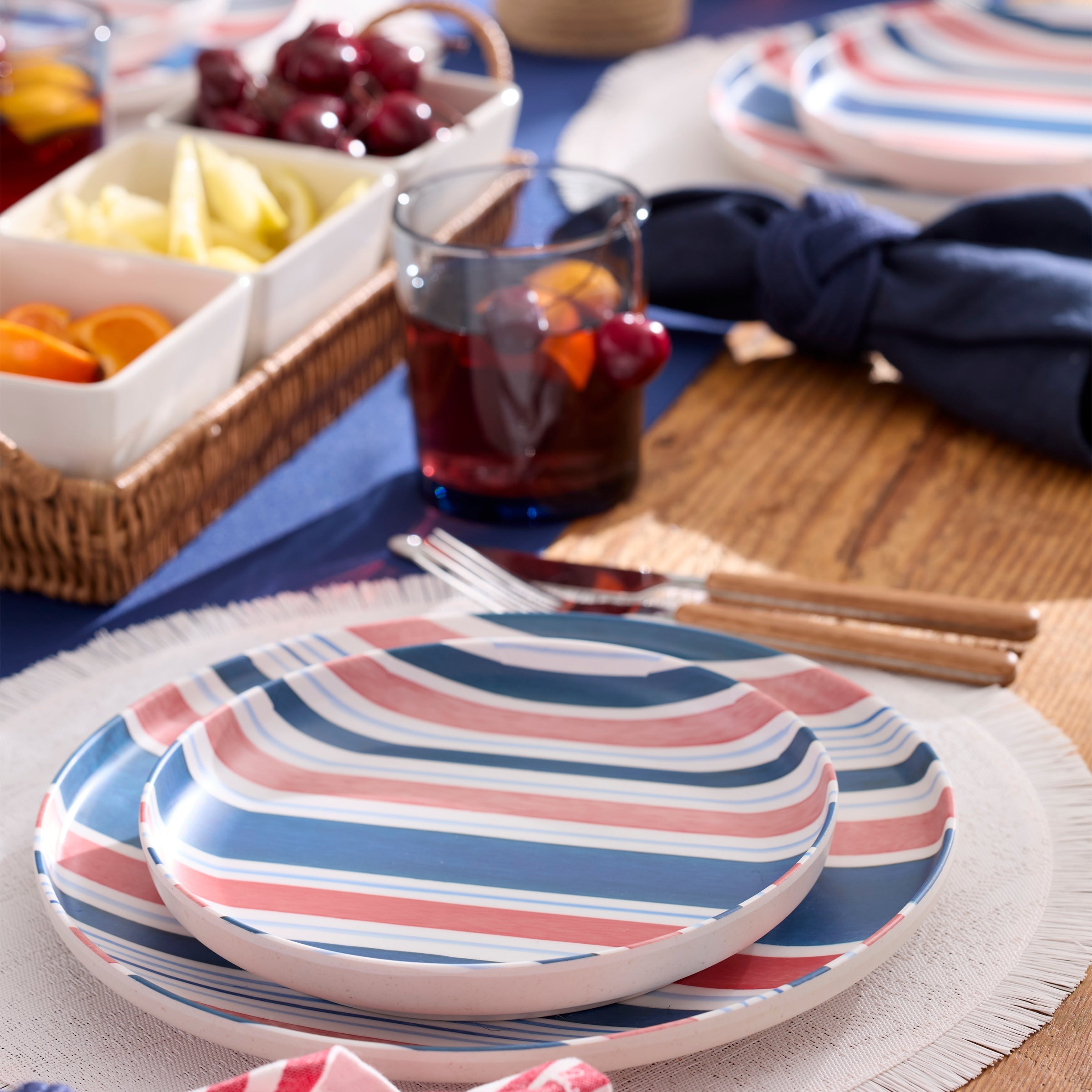 Lenox Westmore 24 Seven Melamine Stripe 12-Piece Dinnerware Set - Image 4