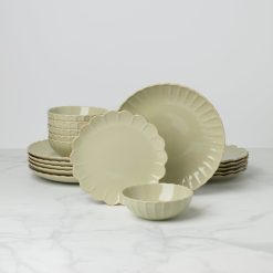 Lenox Westmore French Perle Scallop Matcha 18-Piece Dinnerware Set