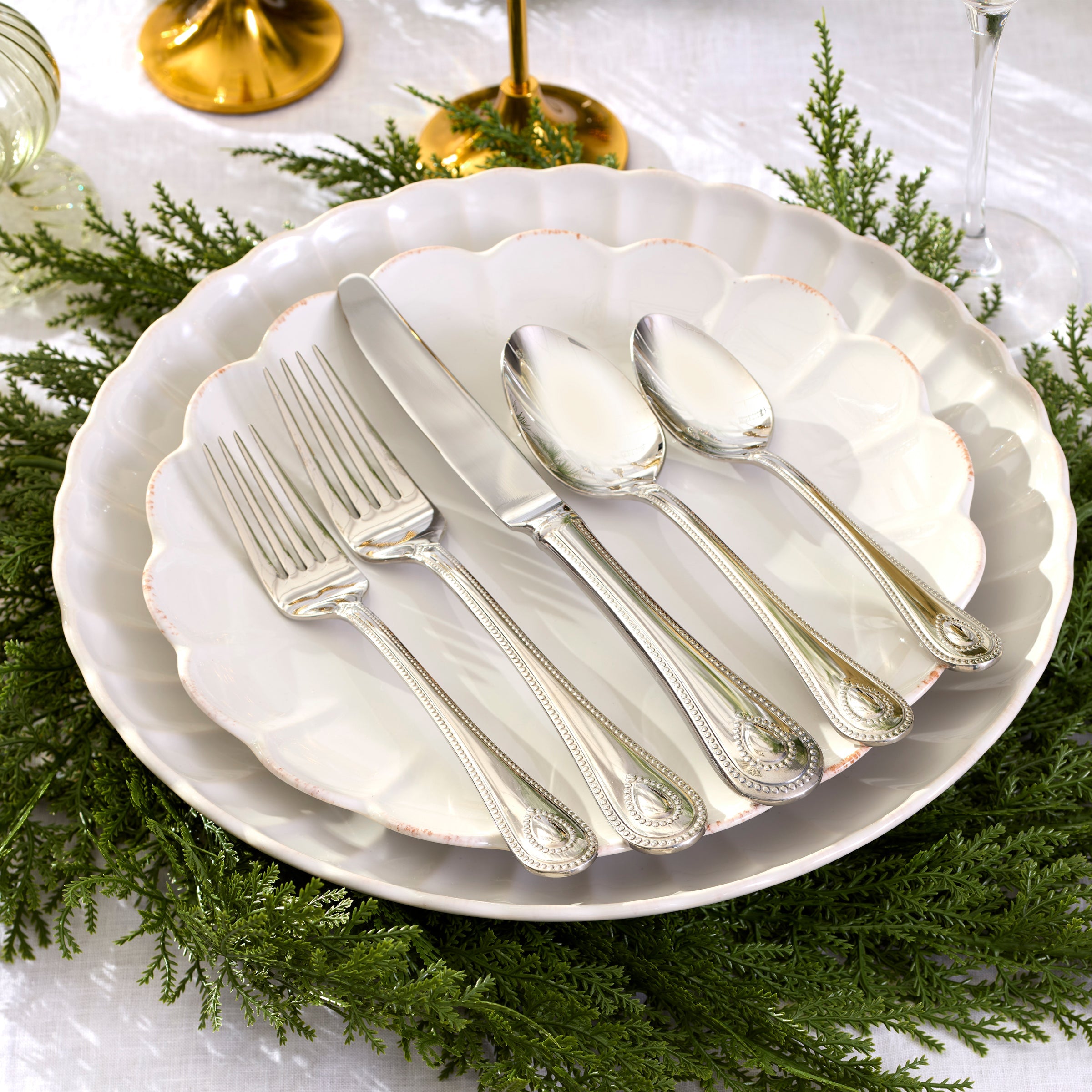Lenox Westmore French Perle Scallop White 12-Piece Dinnerware Set - Image 6