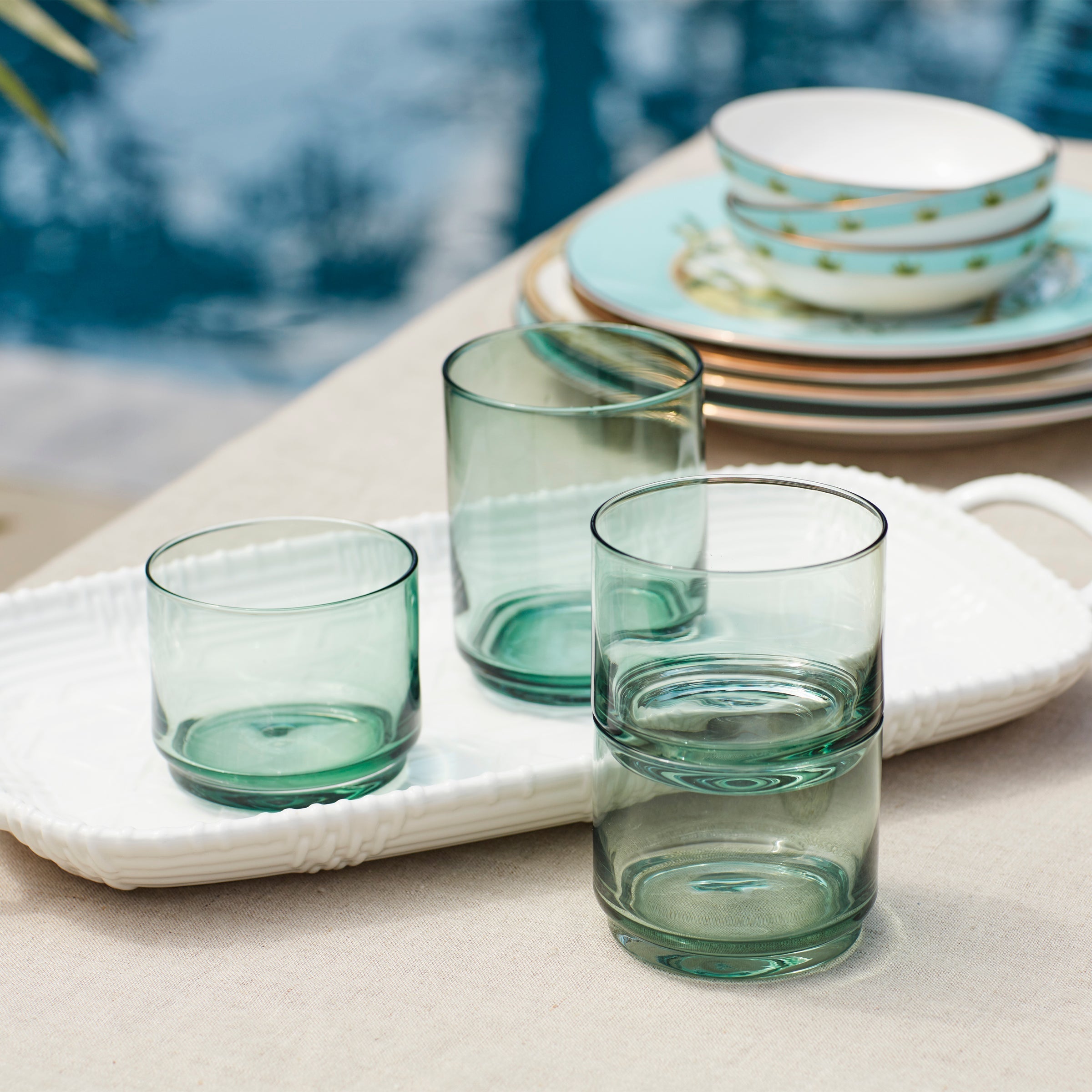 Lenox Westmore Tuscany Classics Stackable Green Tall Glasses, Set of 4 - Image 5