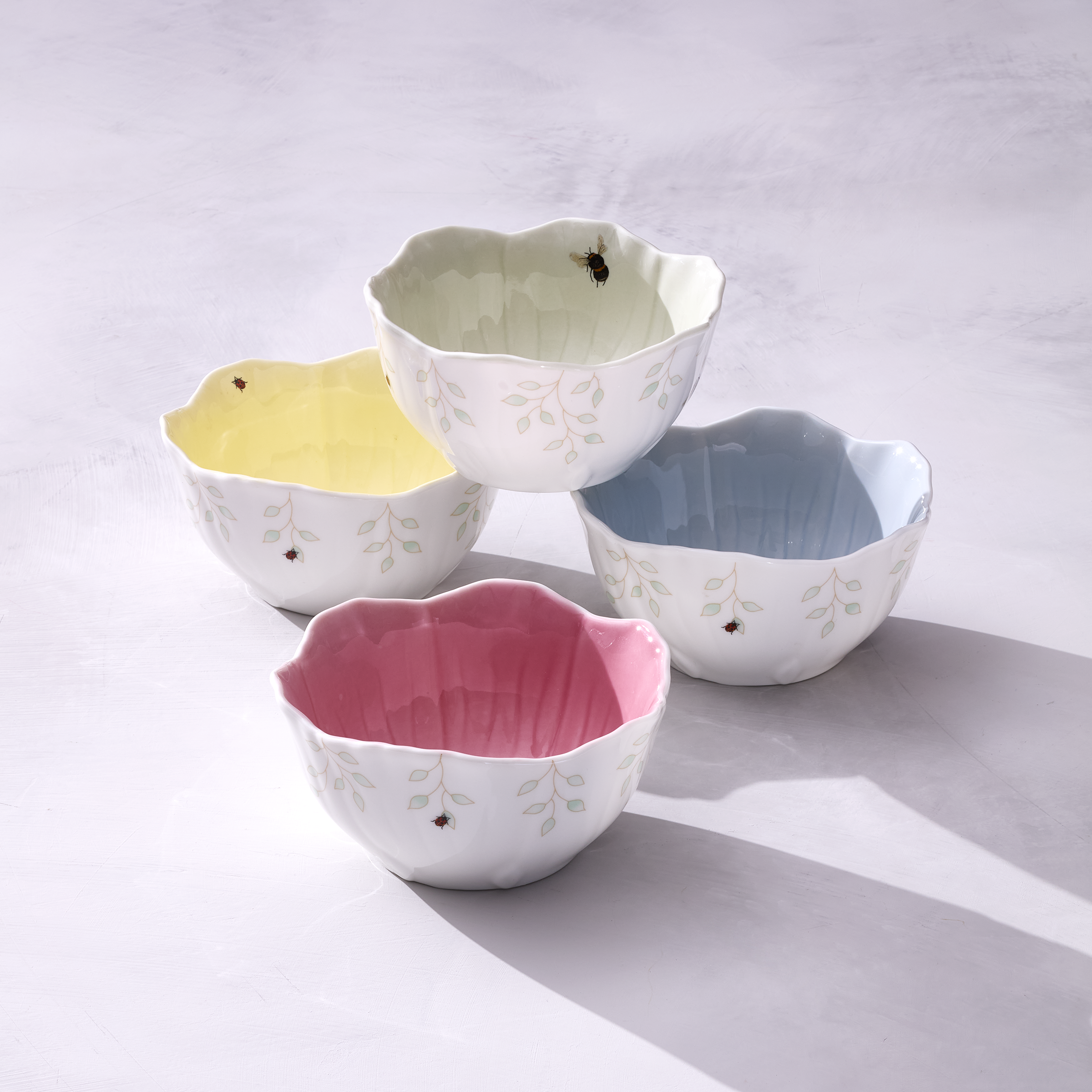 Lenox Westmore Butterfly Meadow Floral Green Dessert Bowls, Set of 4 - Image 3