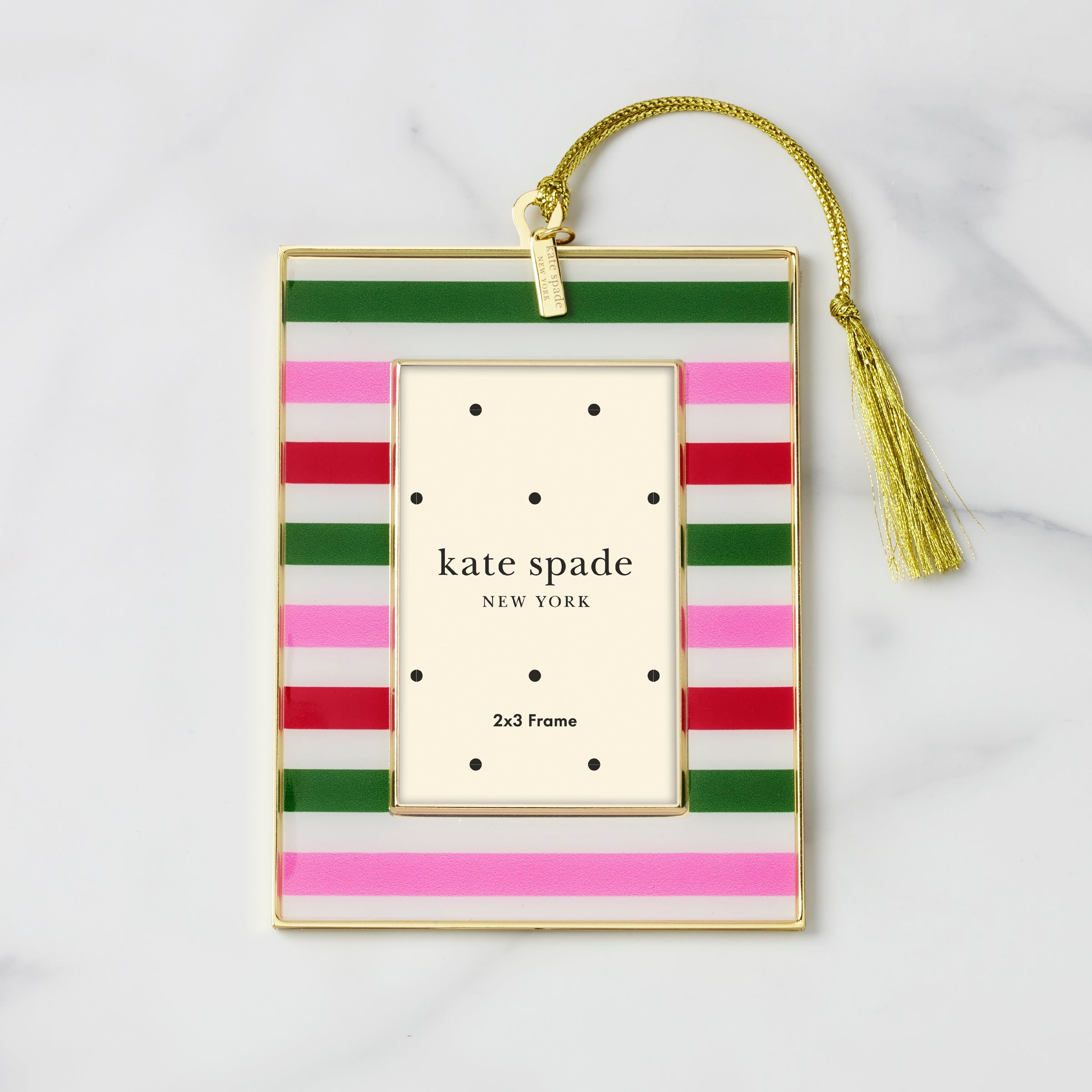 Lenox Westmore Be Jolly Stripe Mini Frame Ornament