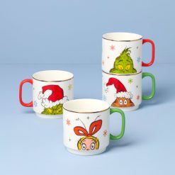 Lenox Westmore Merry Grinchmas Stackable Mugs, Set of 4