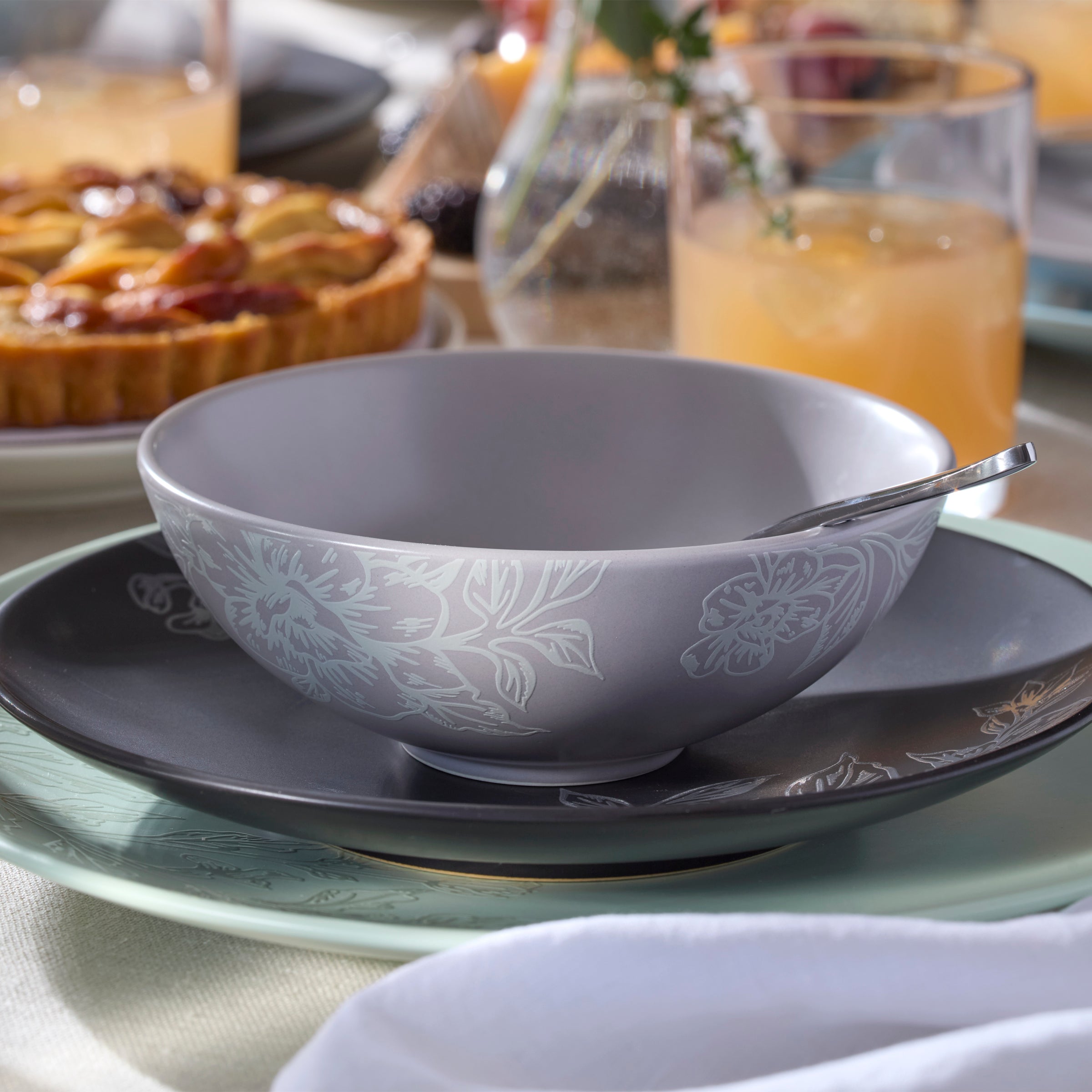 Lenox Westmore Roseto Pumice 12-Piece Dinnerware Set - Image 4