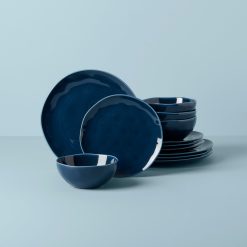 Lenox Westmore Bay Colors Blue 12-Piece Dinnerware Set