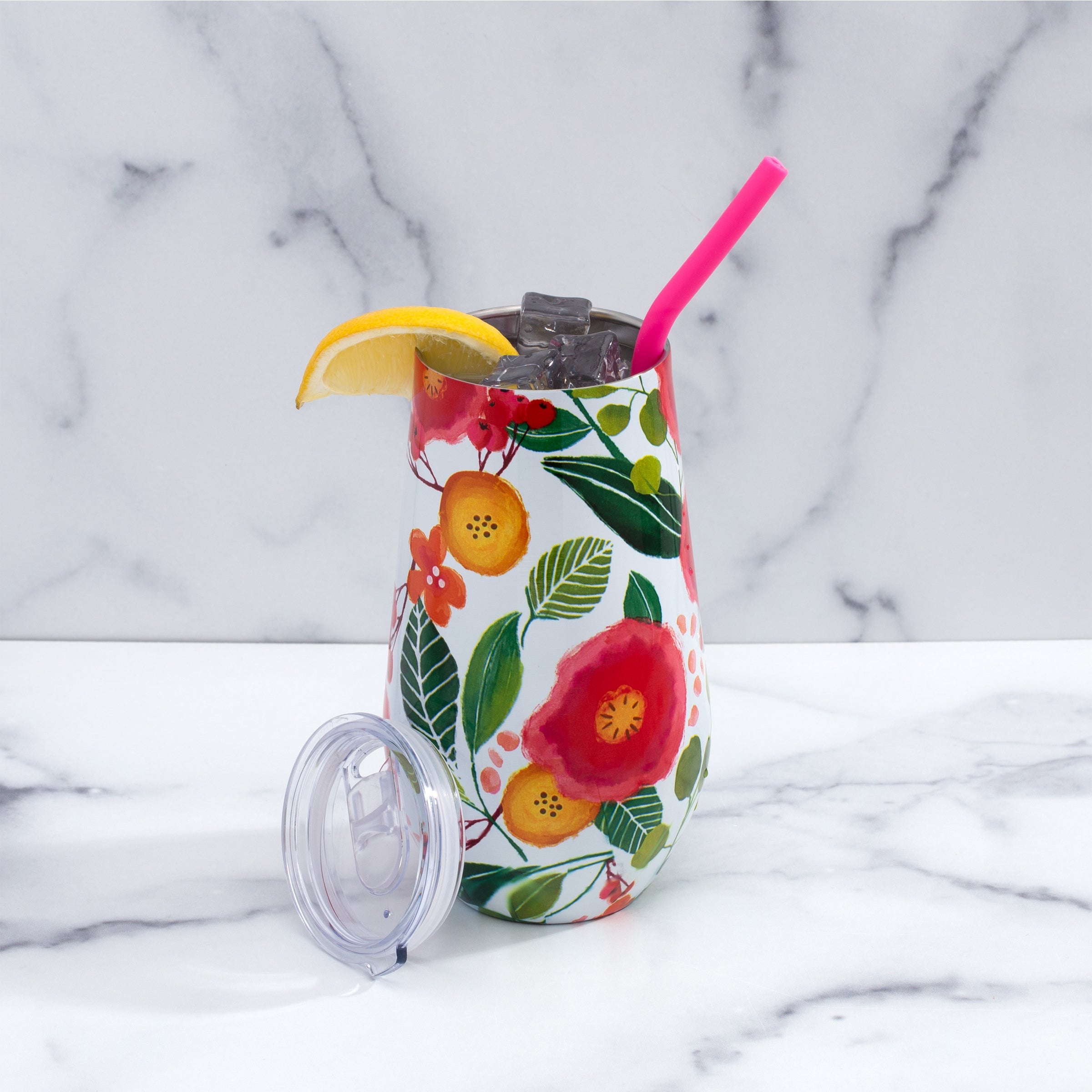Lenox Westmore Floral Wine Tumbler With Straw, Set of 12 - Image 4