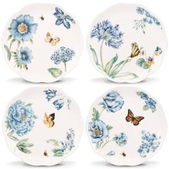 Alternative view of Lenox Westmore Butterfly Meadow Blue Dessert Plates, Set of 4