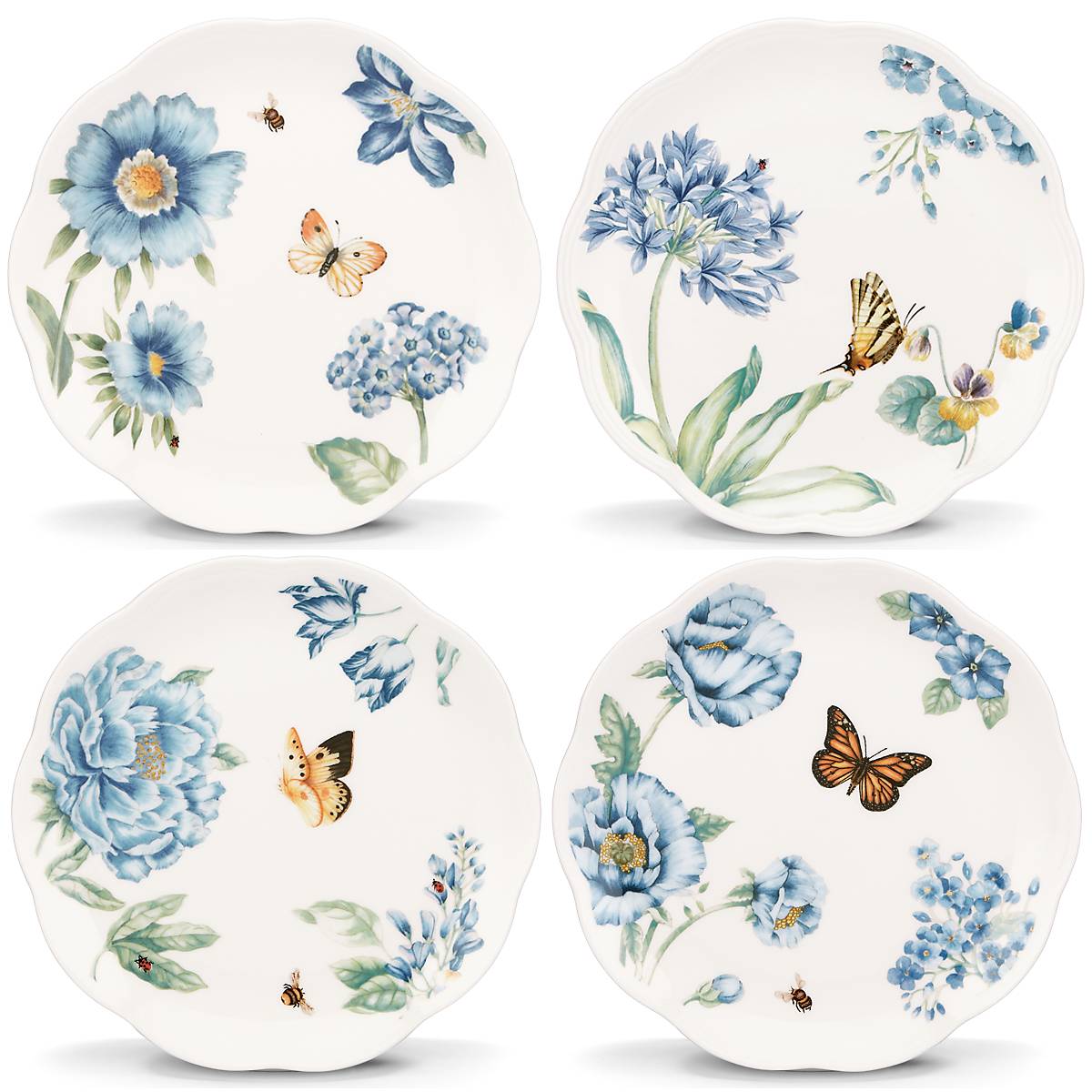 Lenox Westmore Butterfly Meadow Blue Dessert Plates, Set of 4 - Image 2