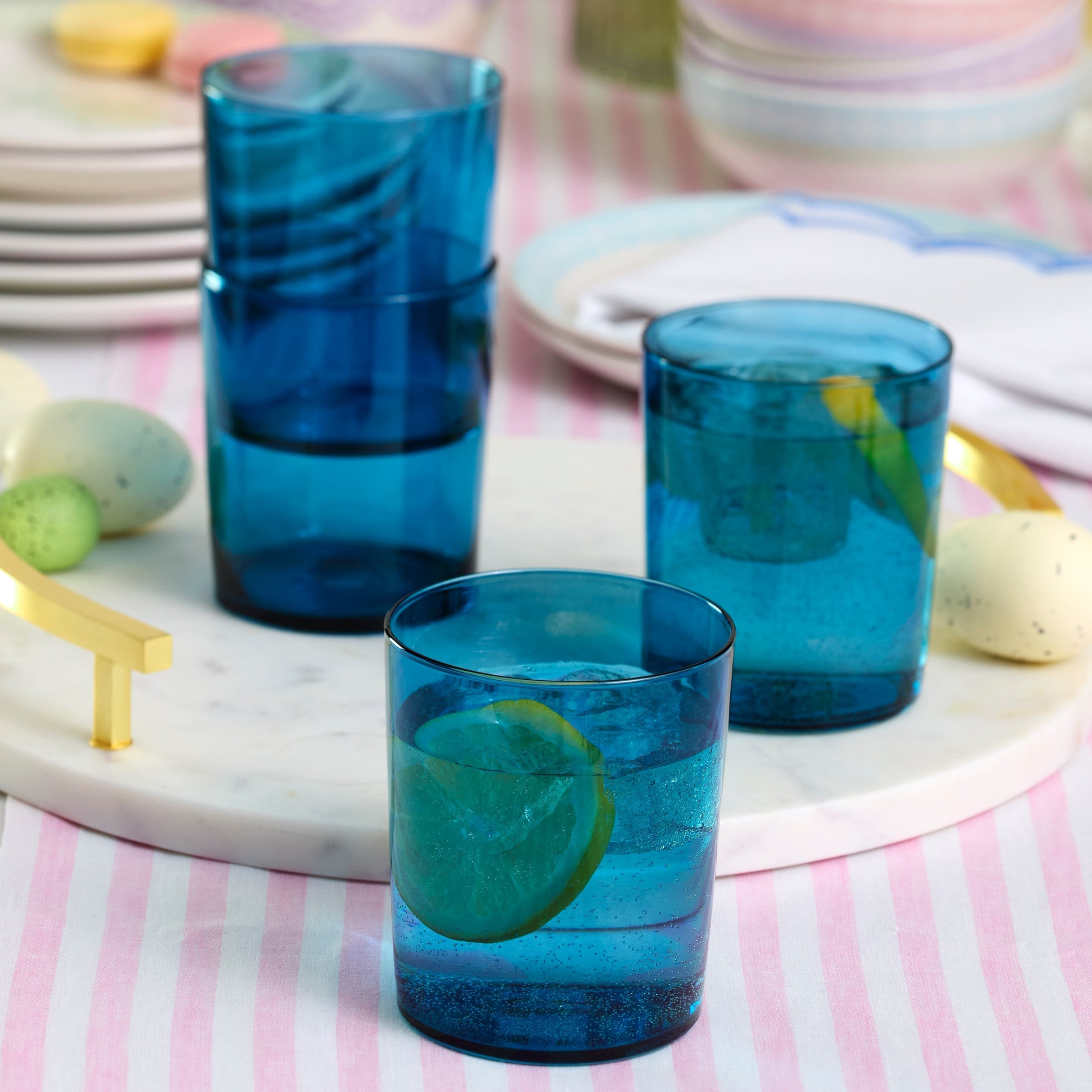 Lenox Westmore Bunny Hop Stackable Blue Tall Glasses, Set of 6 - Image 2