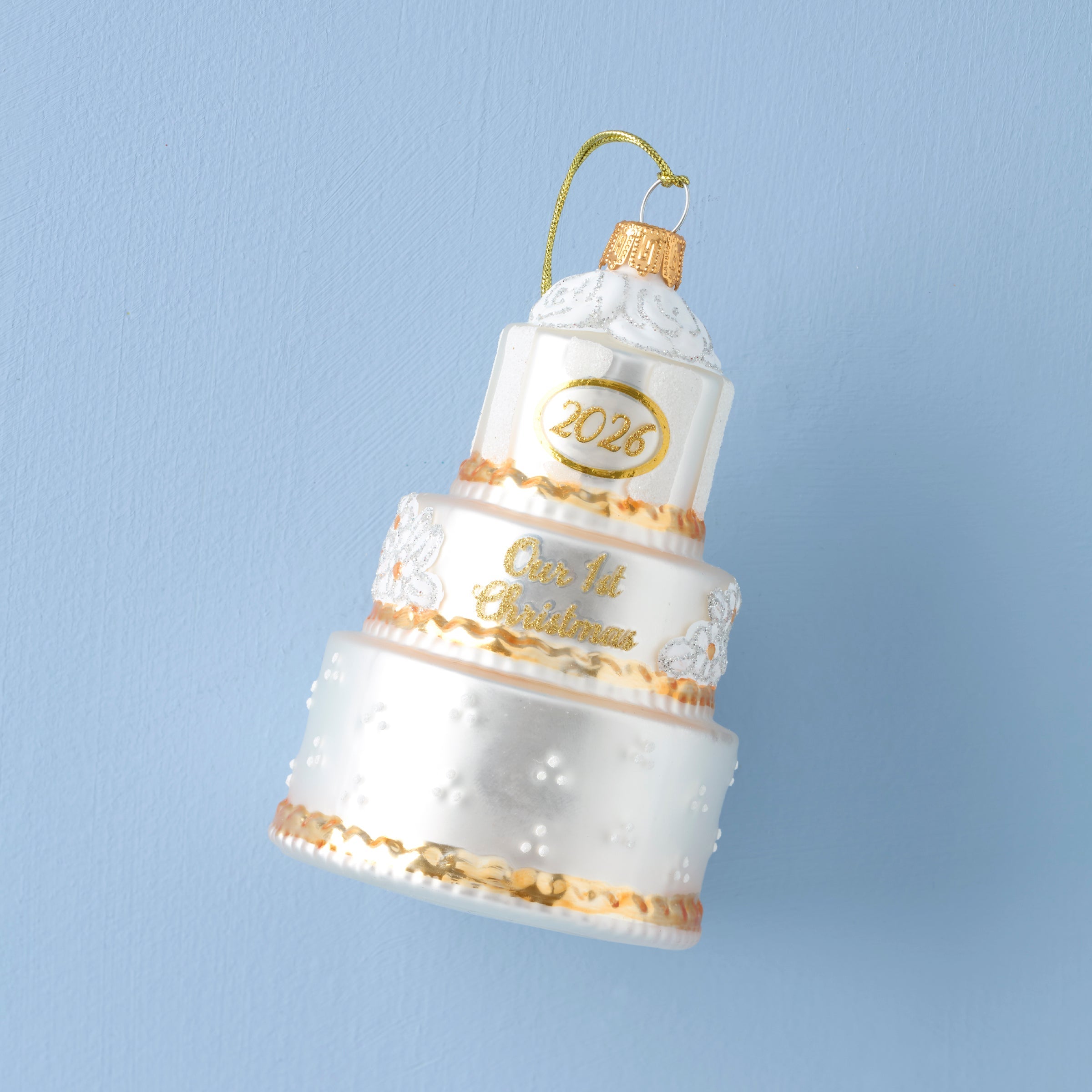 Lenox Westmore 2026 Retro Blown Glass Our 1st Christmas Wedding Ornament