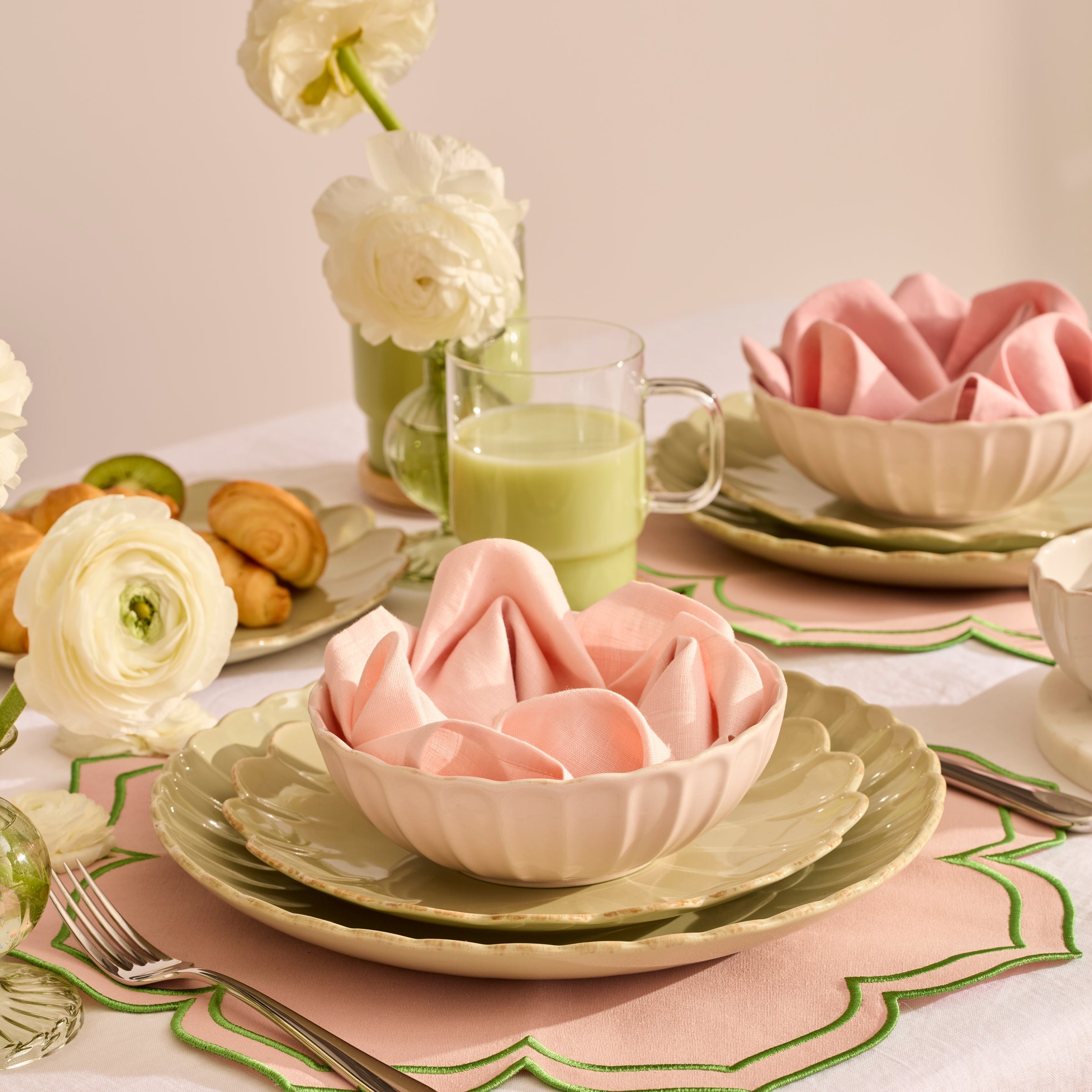 Lenox Westmore French Perle Scallop Matcha 24-Piece Dinnerware Set - Image 3