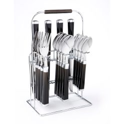 Lenox Westmore Temptation Black Charcoal Handle 16-Piece Flatware Set