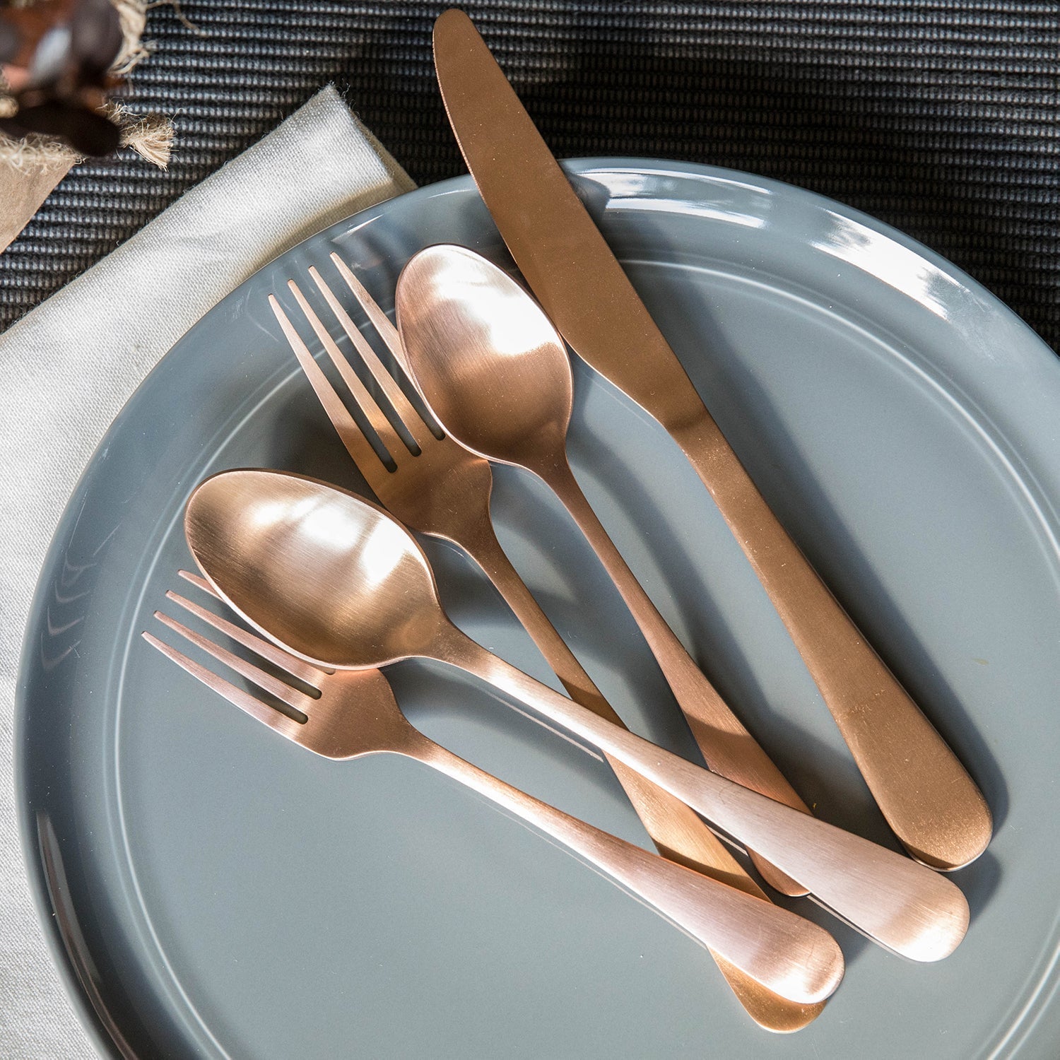 Lenox Westmore Rhiannon Copper Satin 20-Piece Flatware Set - Image 2