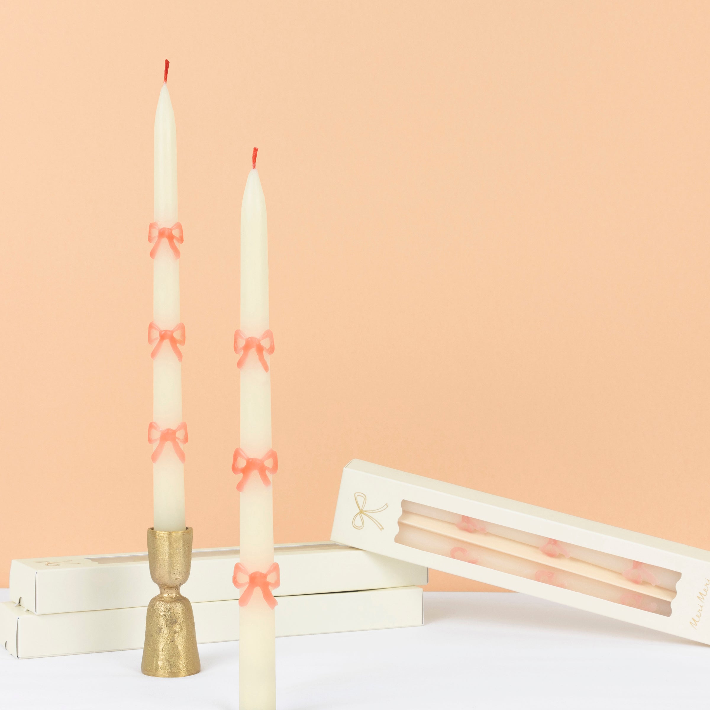 Lenox Westmore Pink Bow Taper Candles, Set of 2 - Image 4
