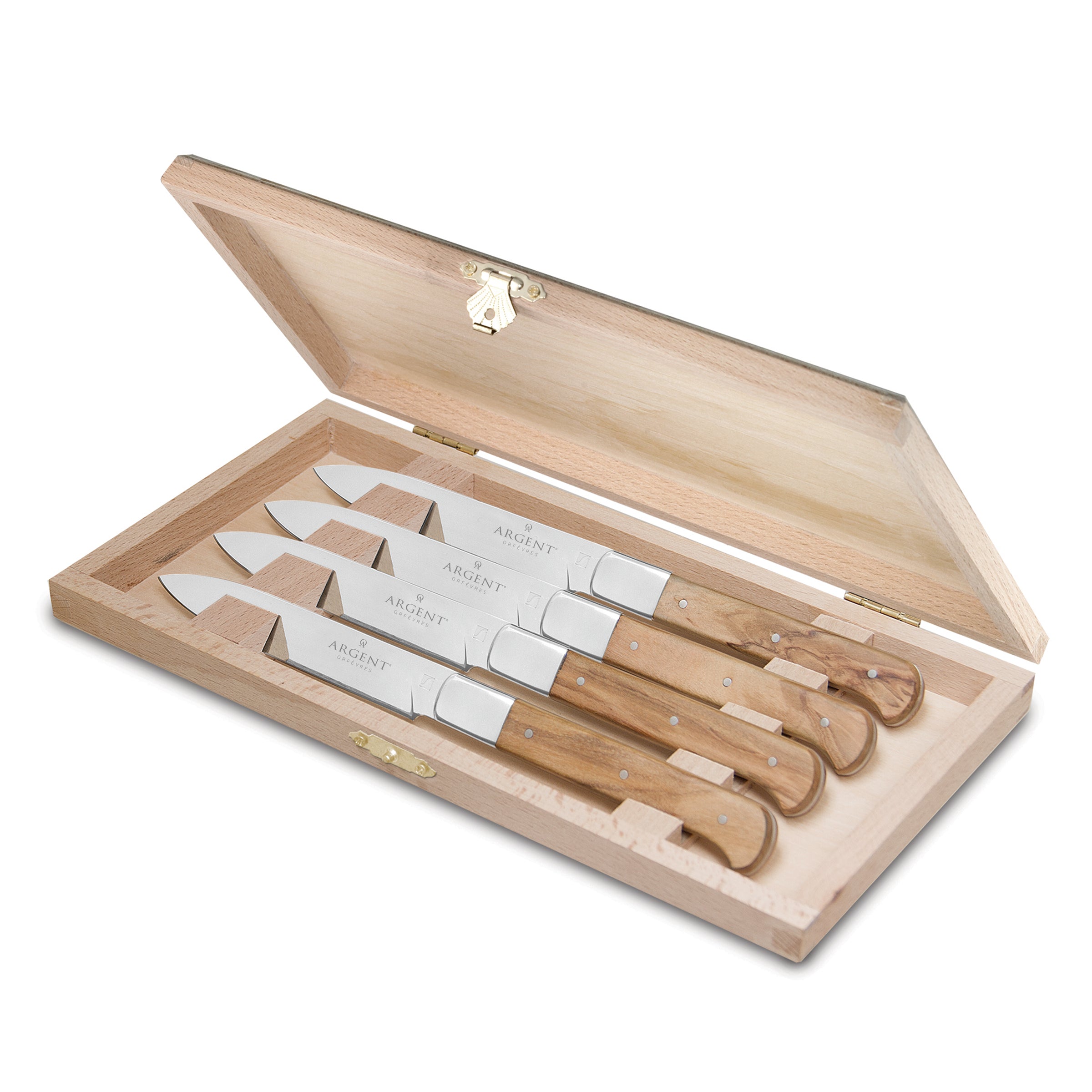 Lenox Westmore Argent Lynden Olive Wood Steak Knives, Set of 4 - Image 6