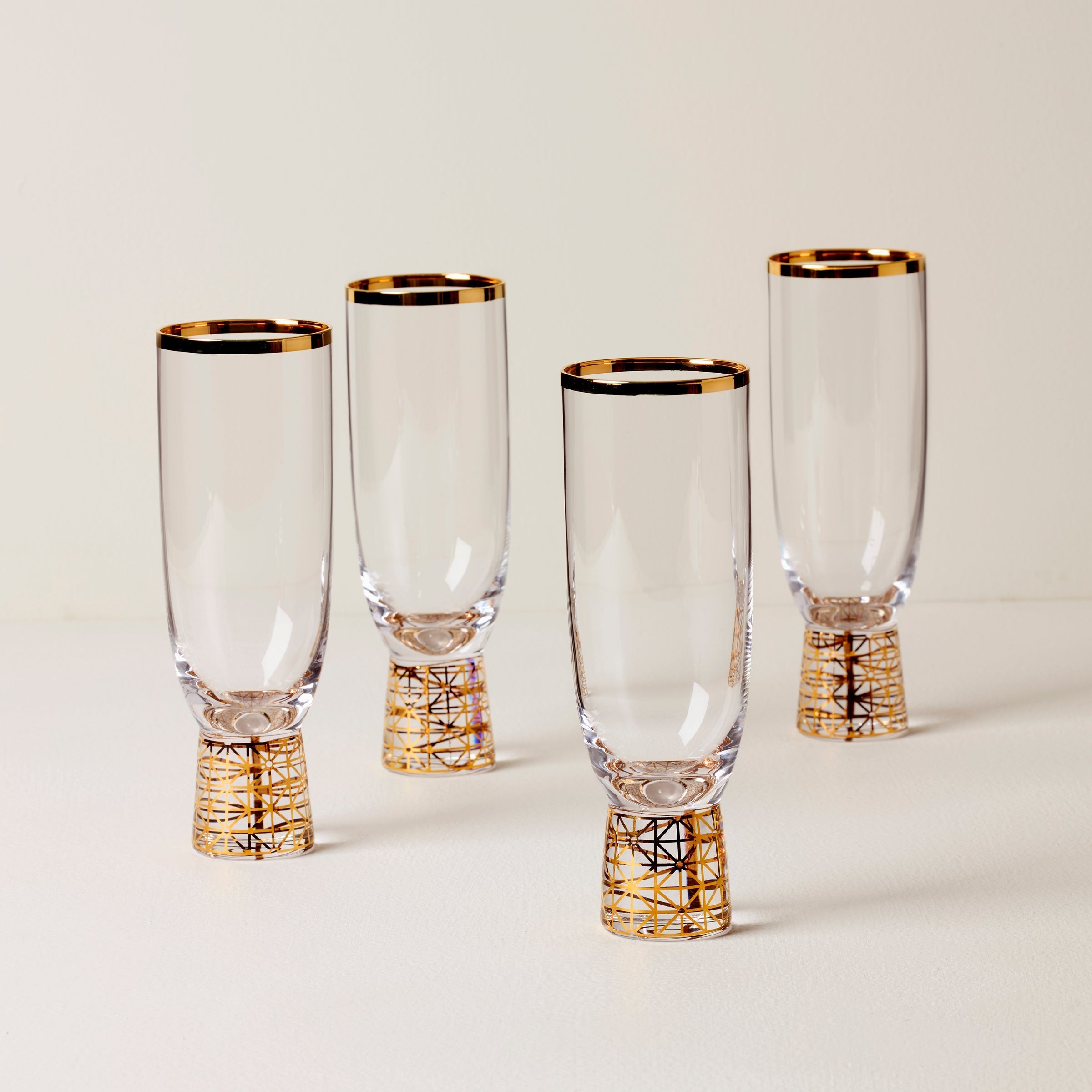 Lenox Westmore Tuscany Classics Gold Frost Flute Glasses, Set of 4