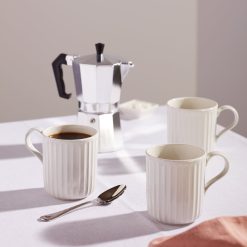Alternative view of Lenox Westmore French Perle Scallop White Mugs, Set of 4