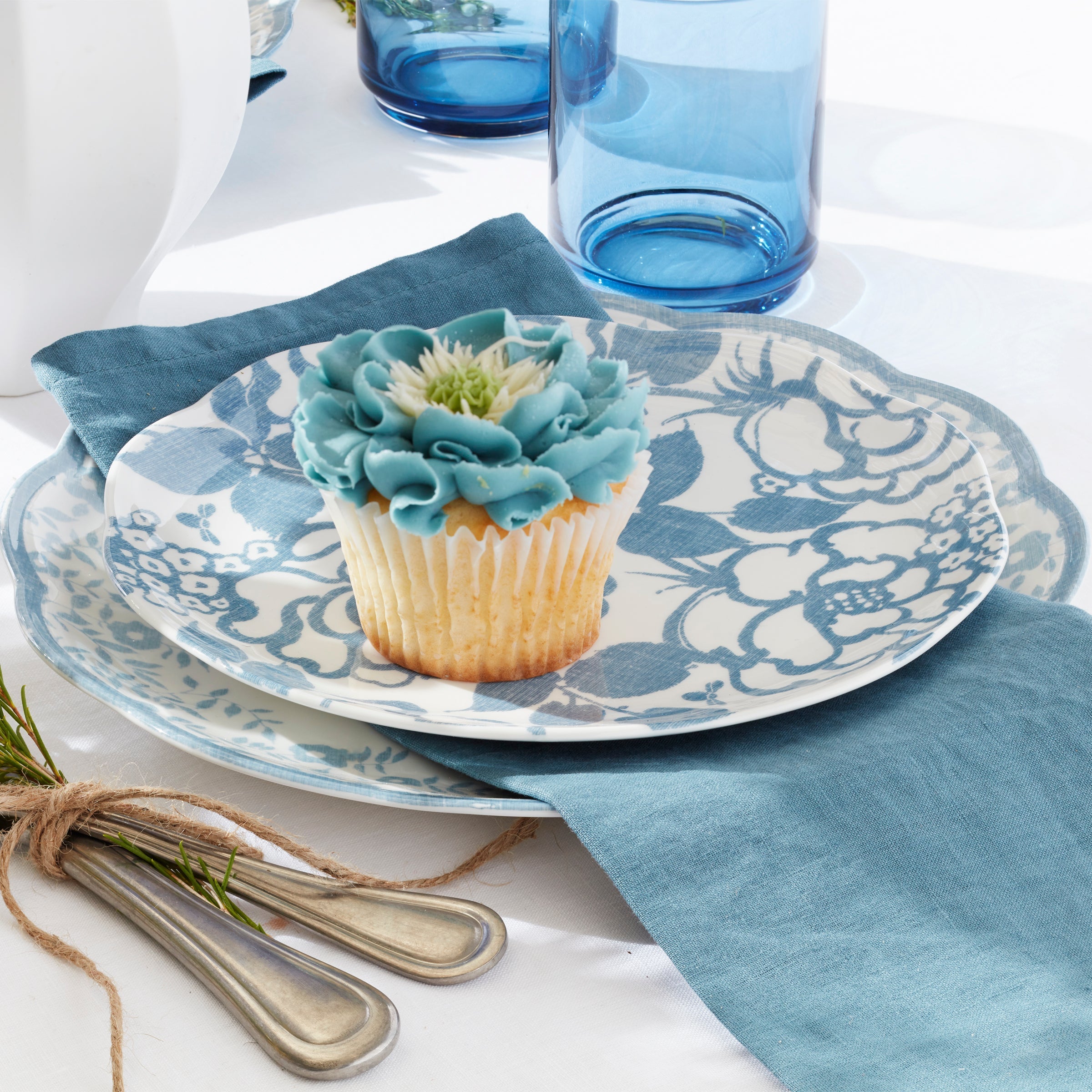 Lenox Westmore Tuscany Classics Stackable Blue Tall Glasses, Set of 4 - Image 3