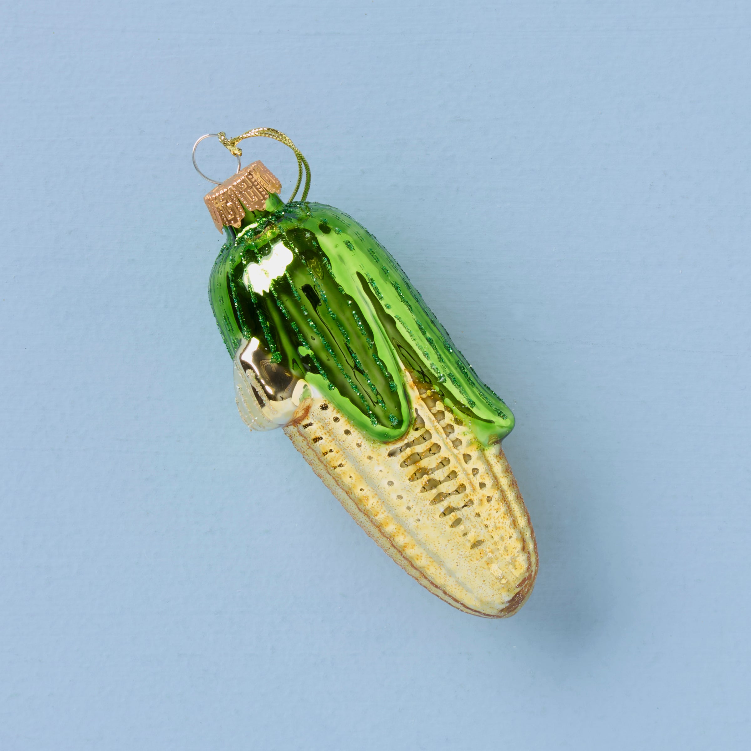 Lenox Westmore Retro Blown Glass Corn On The Cob Ornament