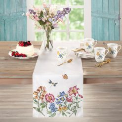 Alternative view of Lenox Westmore Butterfly Meadow Garden Embroidered Runner