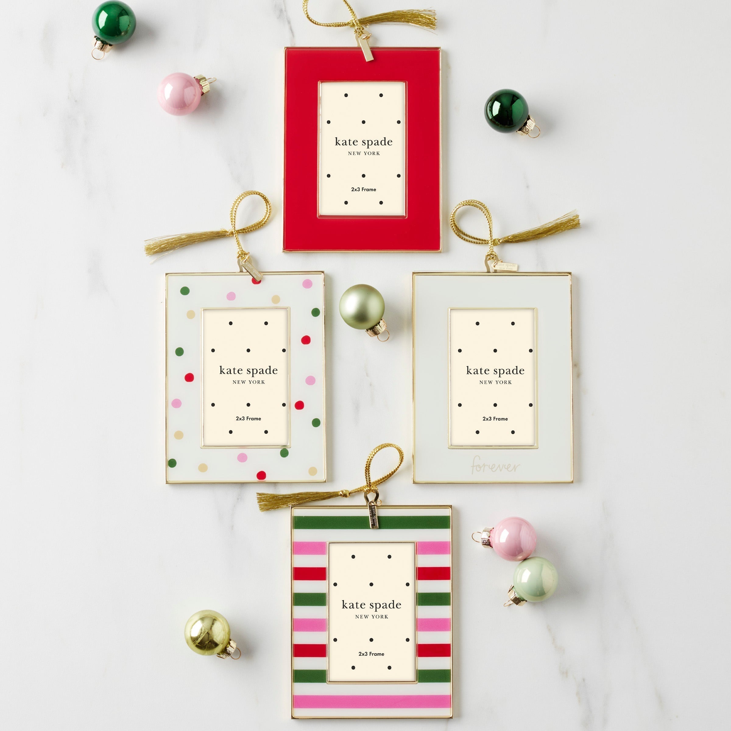 Lenox Westmore Be Jolly Stripe Mini Frame Ornament - Image 2