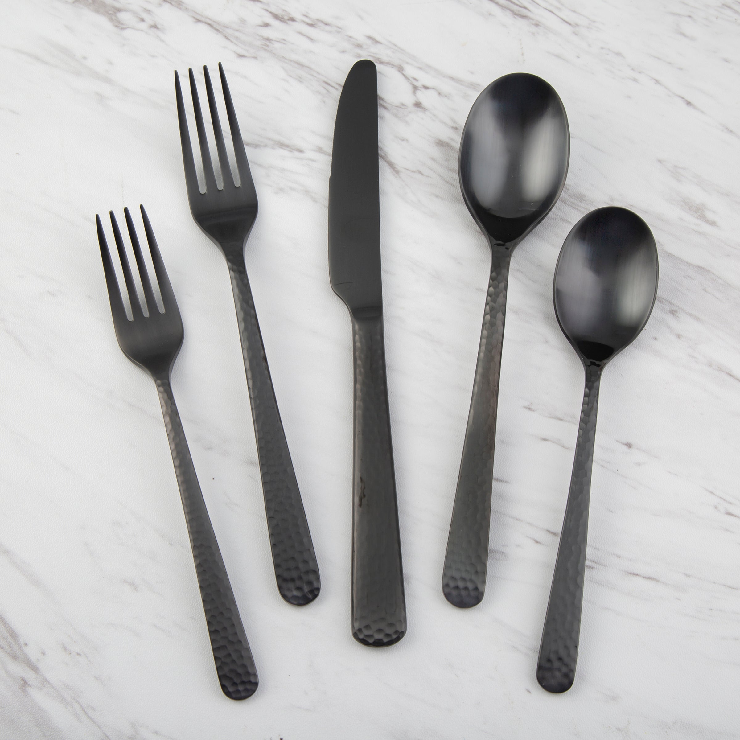 Lenox Westmore Cecil Black Satin Hammered 20-Piece Flatware Set