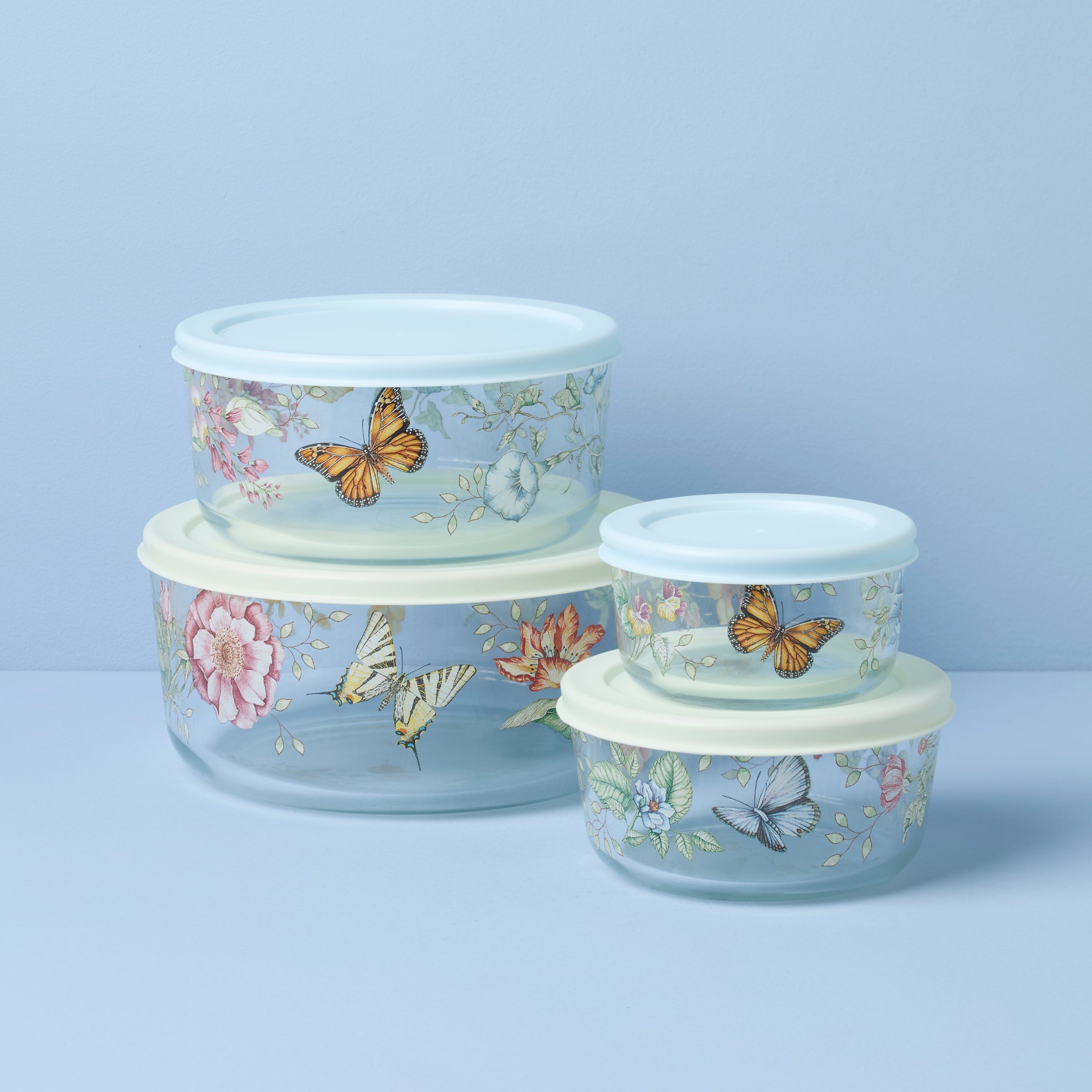Lenox Westmore Butterfly Meadow Glass Containers, Set of 4