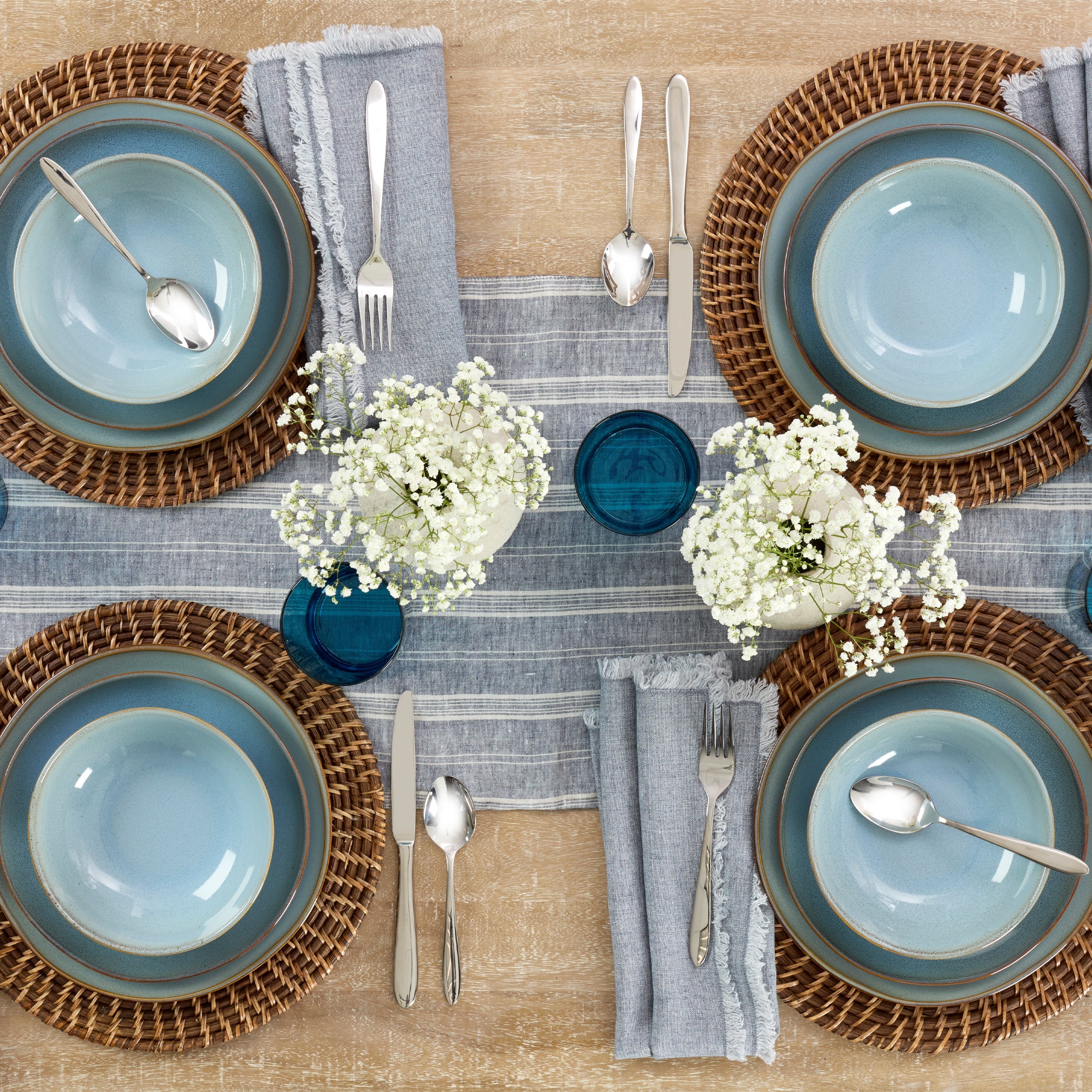 Lenox Westmore Organic Shades Blue 18-Piece Dinnerware Set - Image 4