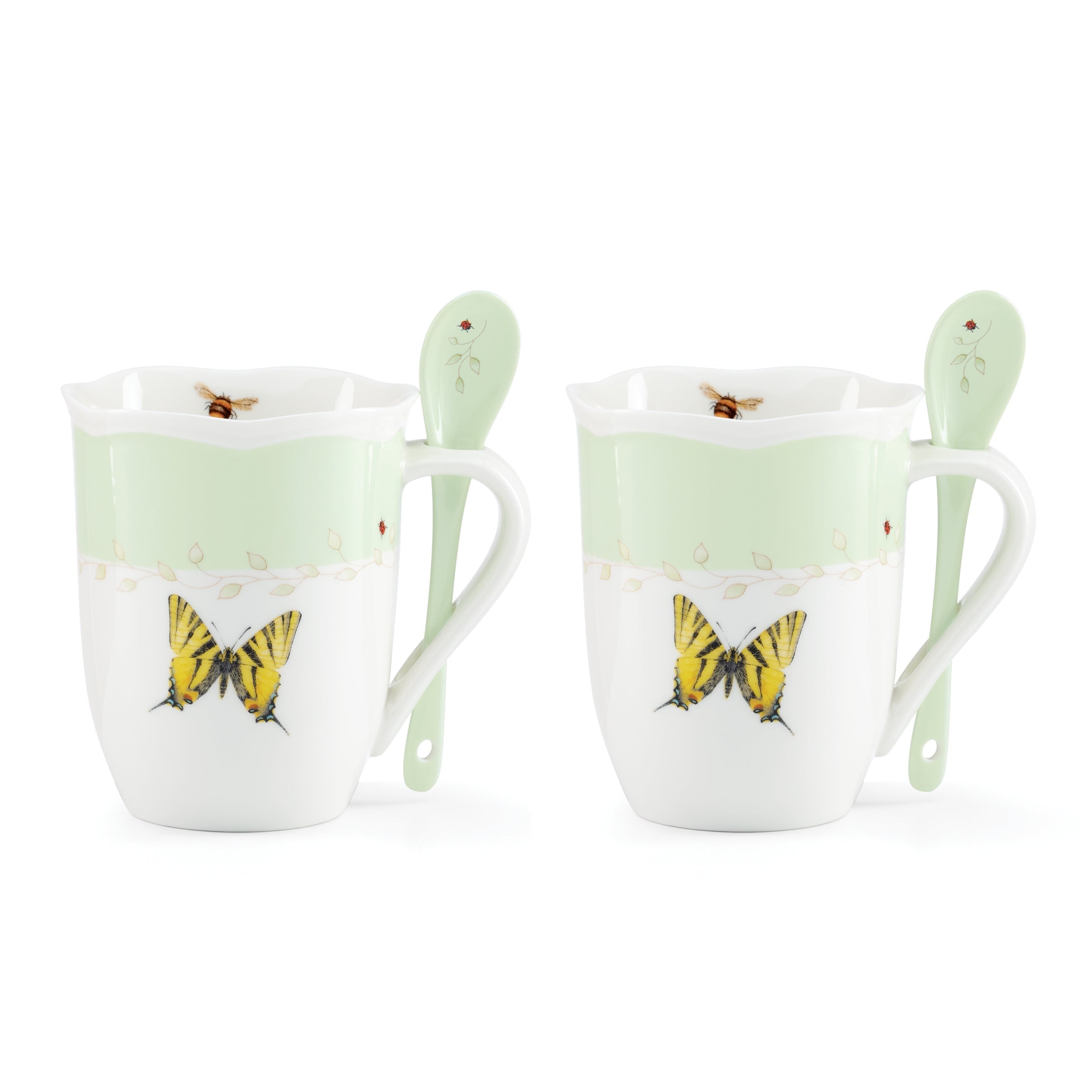 Lenox Westmore Butterfly Meadow Color Mugs with Spoons, Set of 8 - Image 8