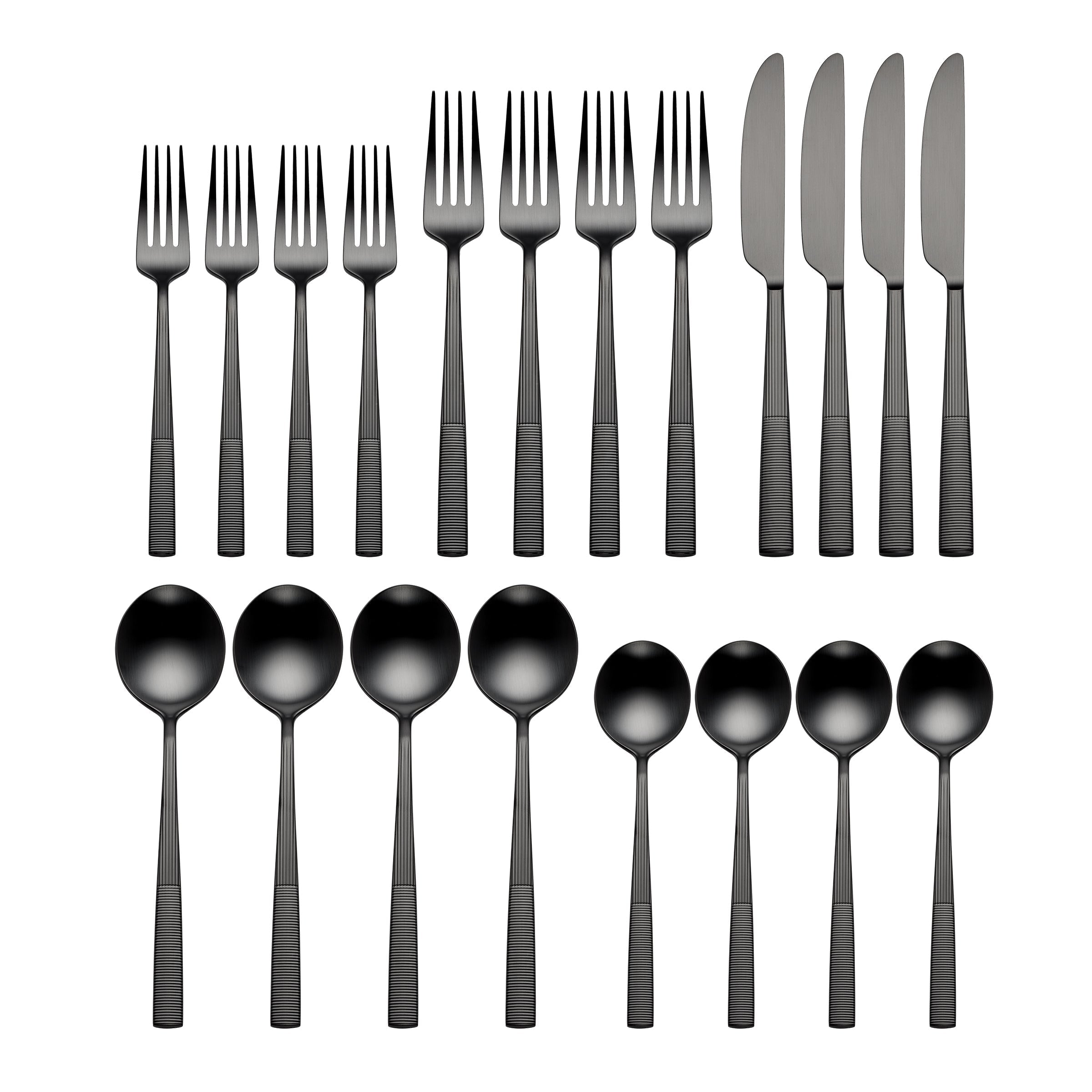 Lenox Westmore Modulus Black Satin 20-Piece Flatware Set - Image 2