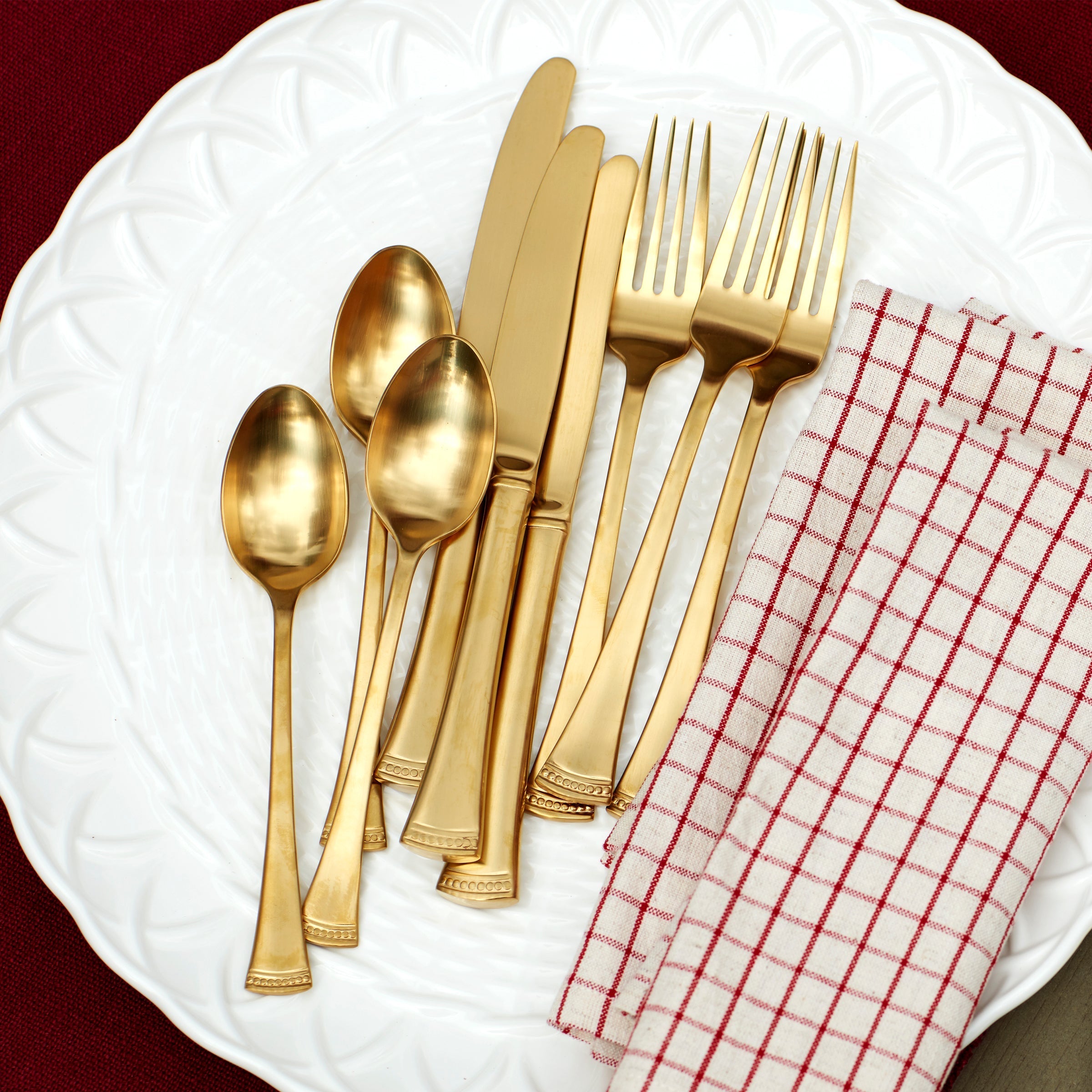 Lenox Westmore Portola Gold Satin 20-Piece Flatware Set - Image 10