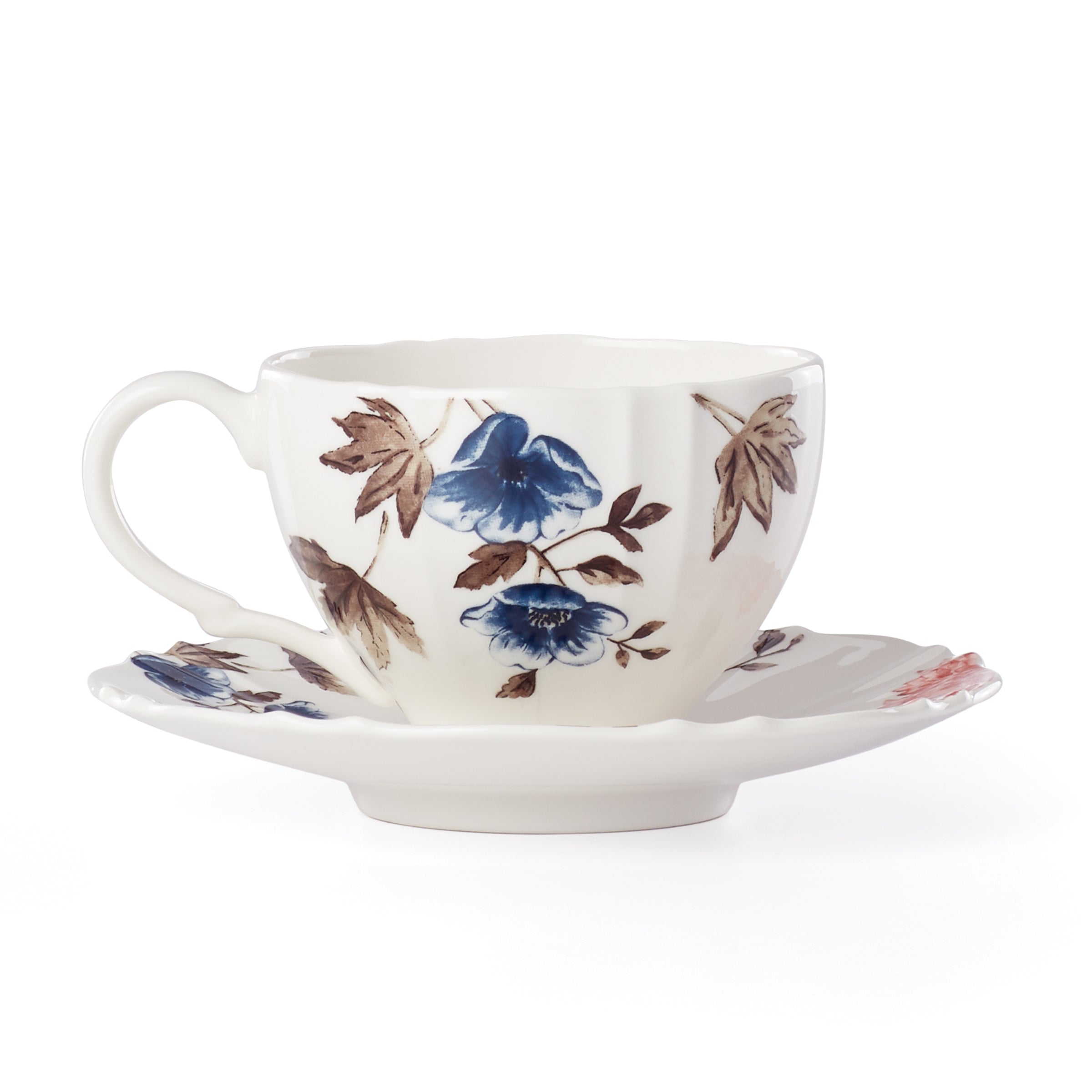 Lenox Westmore Sprig & Vine White Teacup & Saucer - Image 2