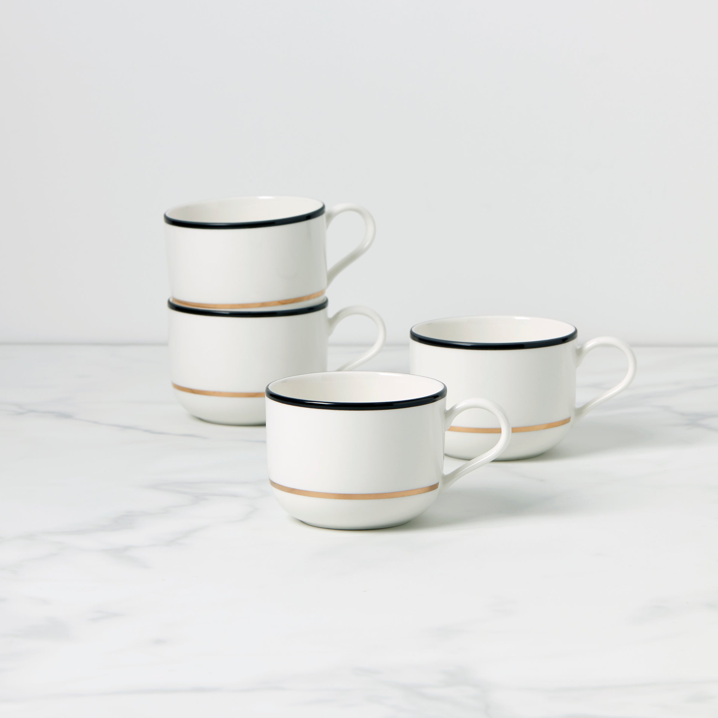 Lenox Westmore Make It Pop Black & White Mugs, Set of 4