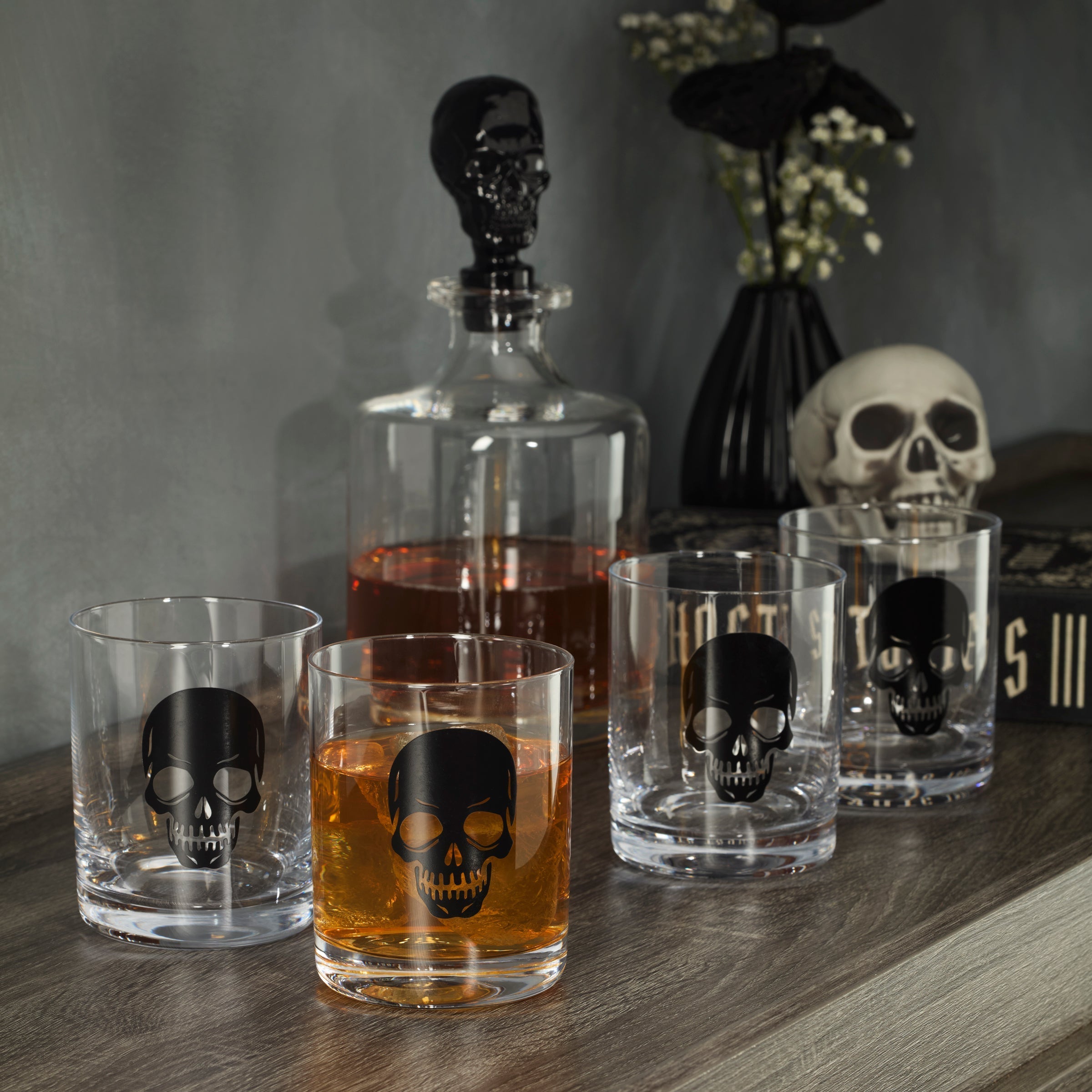 Lenox Westmore Vintro Halloween Skeleton 5-Piece Whiskey Set - Image 3