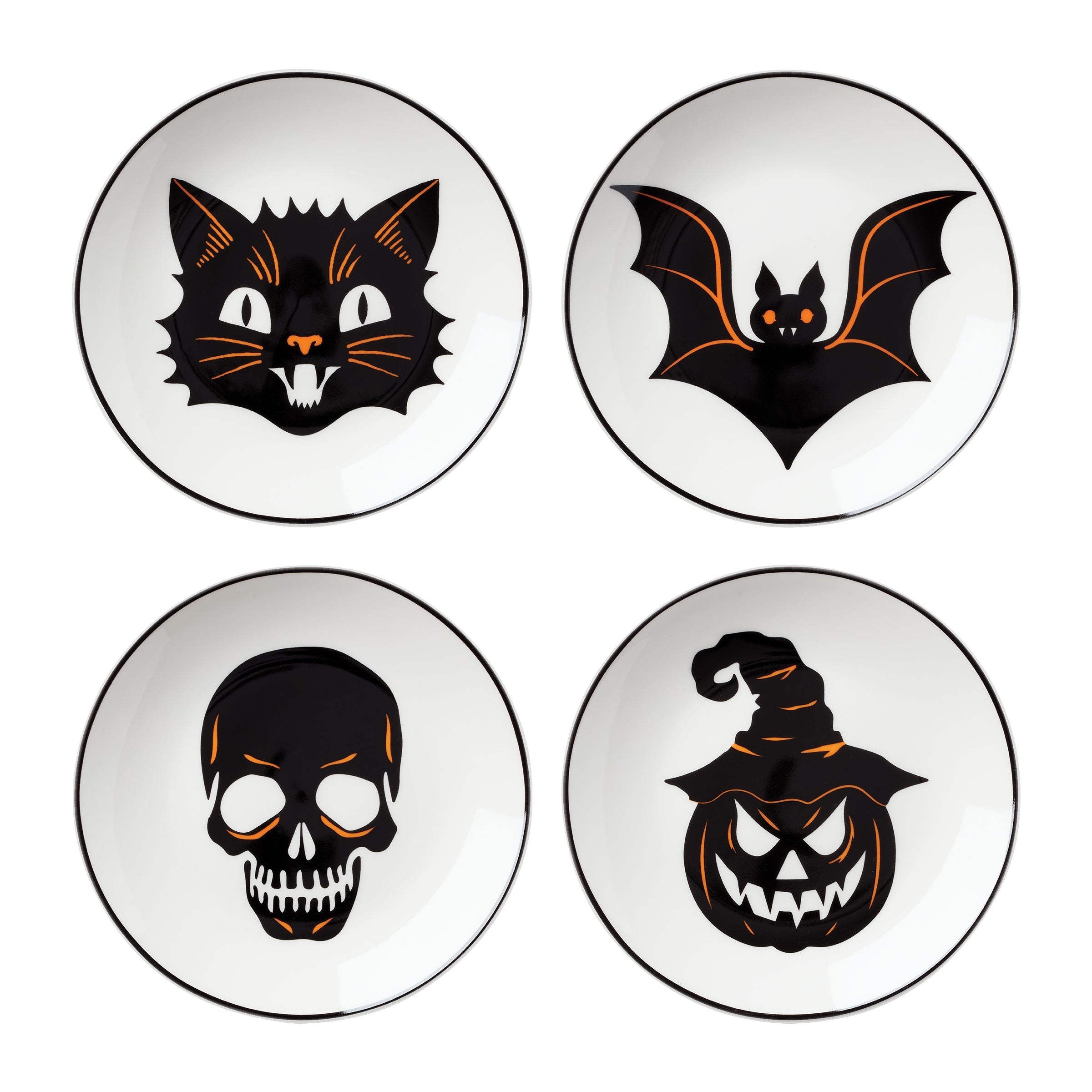 Lenox Westmore Vintro Halloween Tidbit Plates, Set of 4