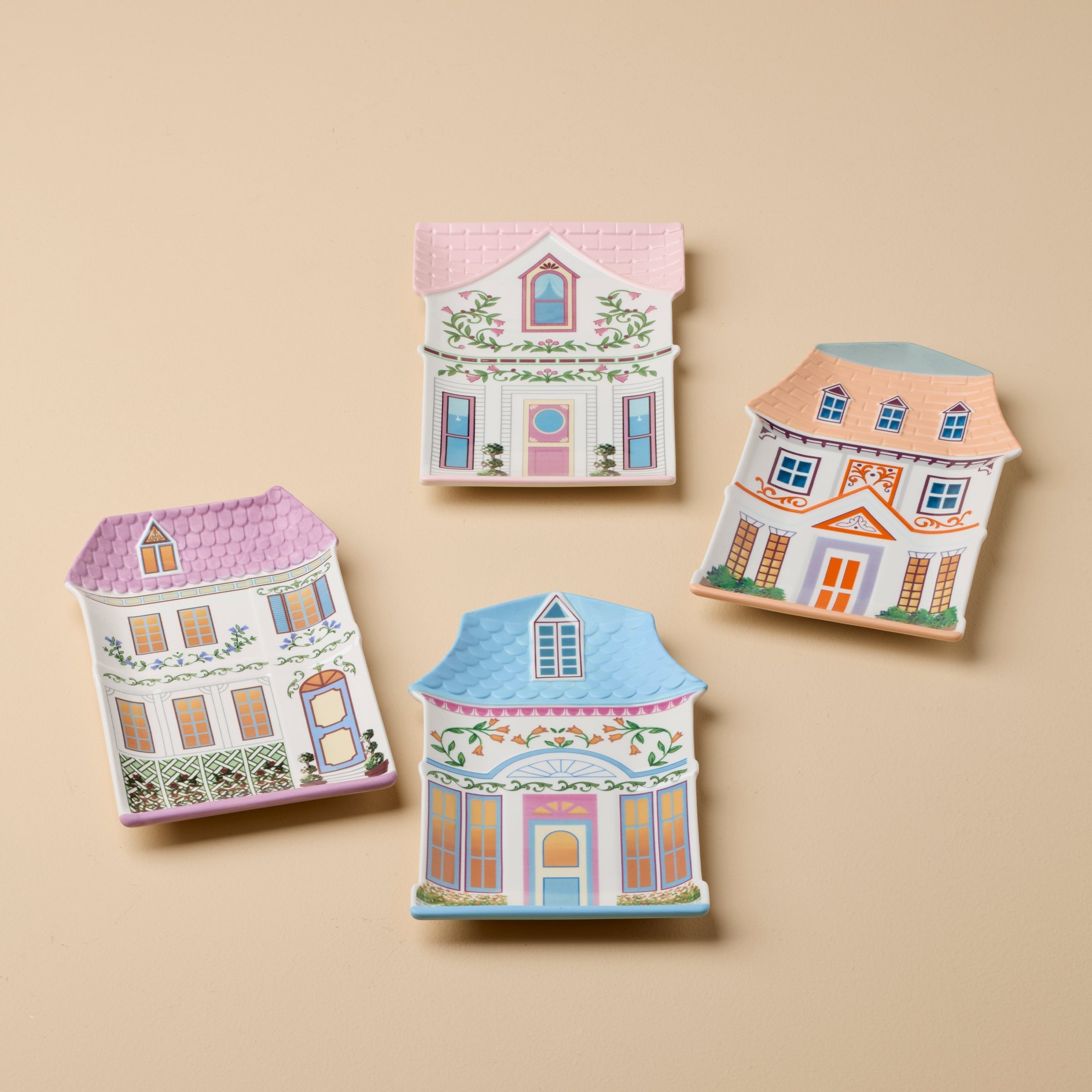 Lenox Westmore Lenox Spice Village House Accent Plates, Set of 4