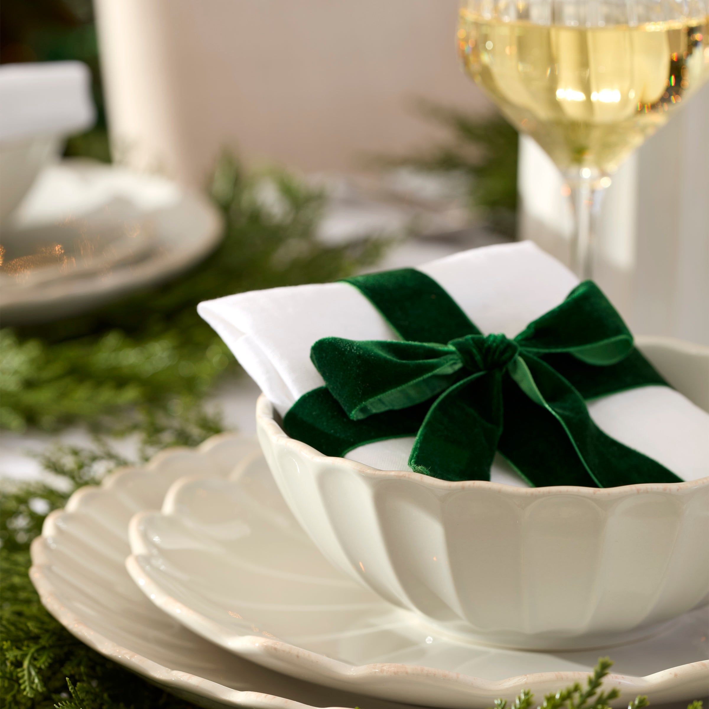 Lenox Westmore French Perle Scallop White 12-Piece Dinnerware Set - Image 5