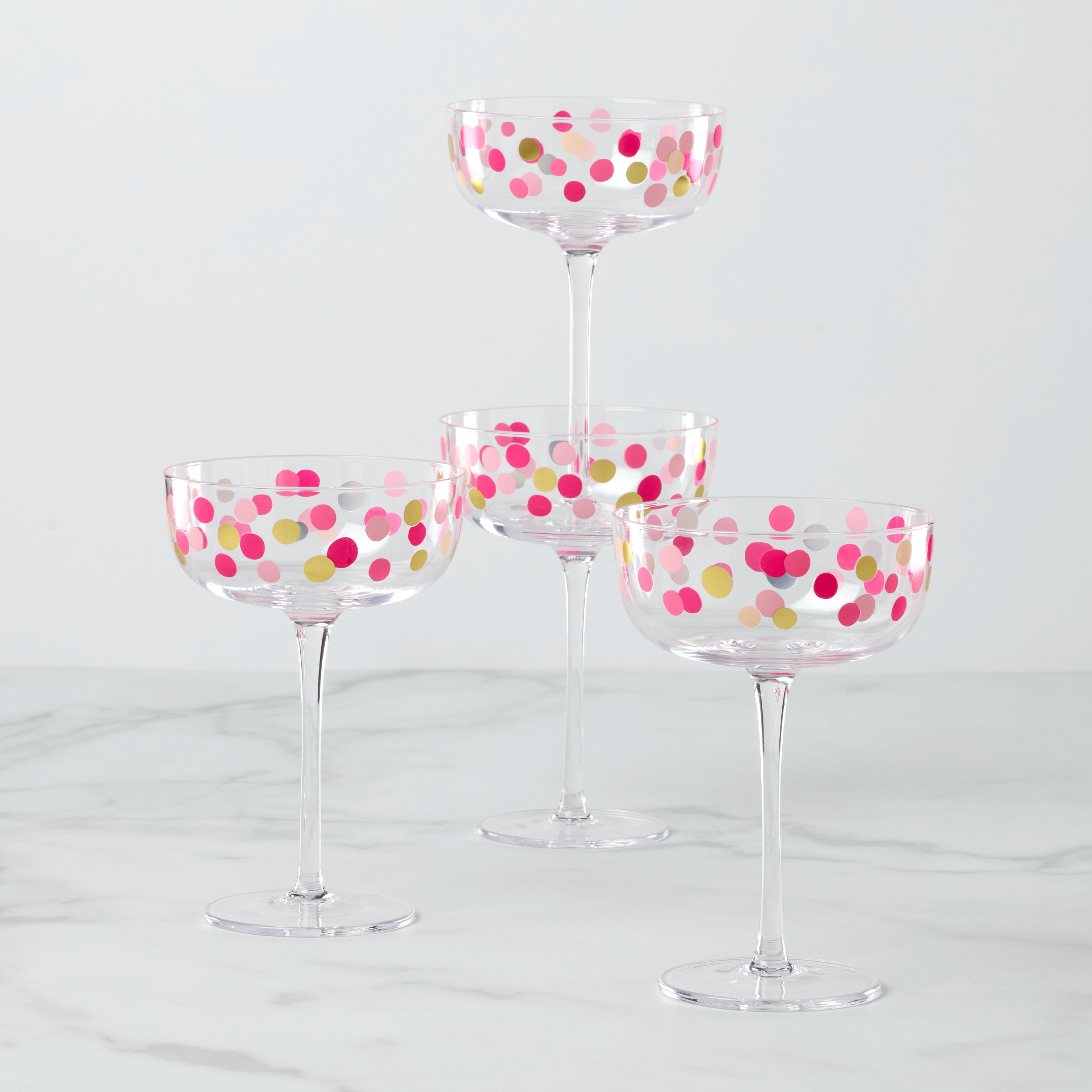 Lenox Westmore It's Raining Confetti Coupe Glasses, Set of 4