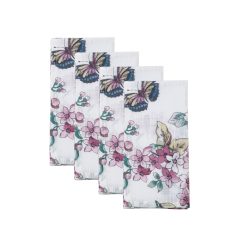 Lenox Westmore Butterfly Meadow Floral Dinner Napkins, Set of 4