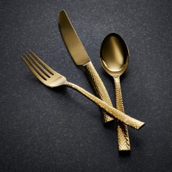 Alternative view of Lenox Westmore Paris Hammered Gold Titanium 20-Piece Flatware Set