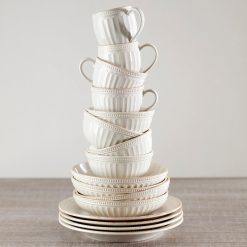 Alternative view of Lenox Westmore French Perle Groove White 12-Piece Dinnerware Set