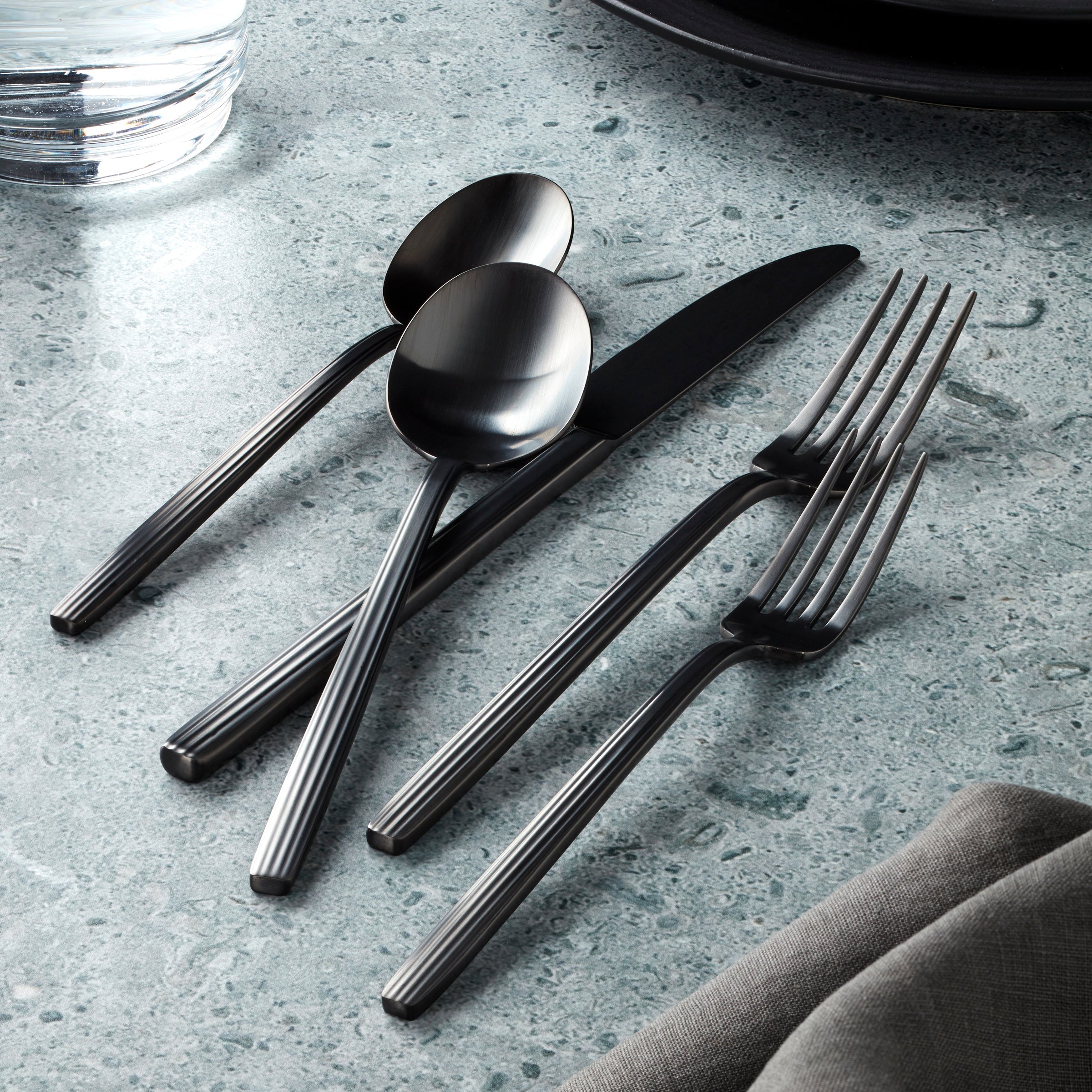 Lenox Westmore Dean Black Satin 20-Piece Flatware Set - Image 4