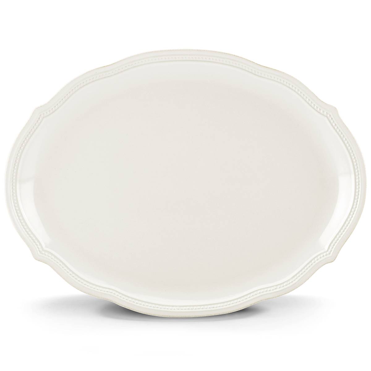 Lenox Westmore French Perle Bead White Oval Platter - Image 2