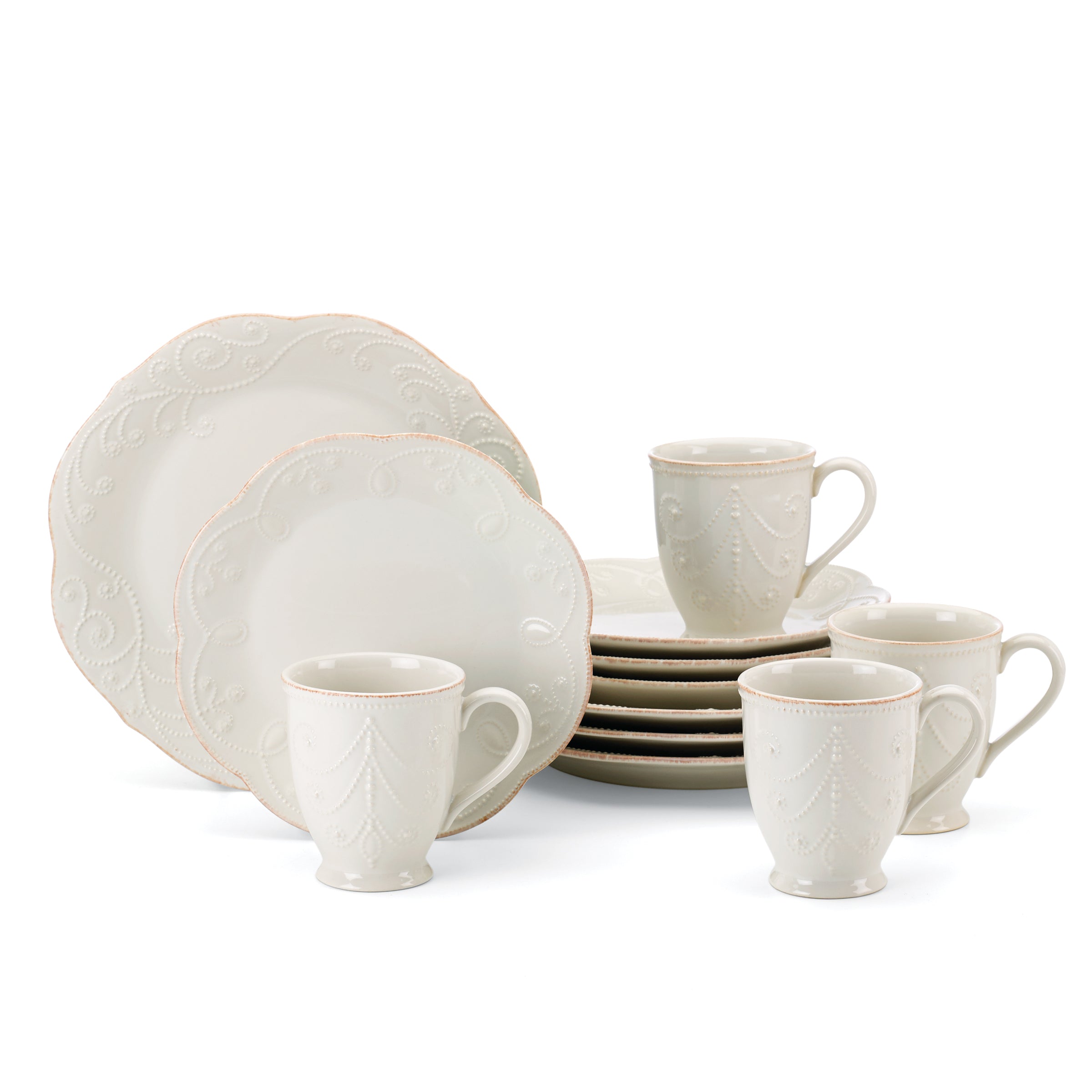 Lenox Westmore French Perle White 12-Piece Dinnerware Set