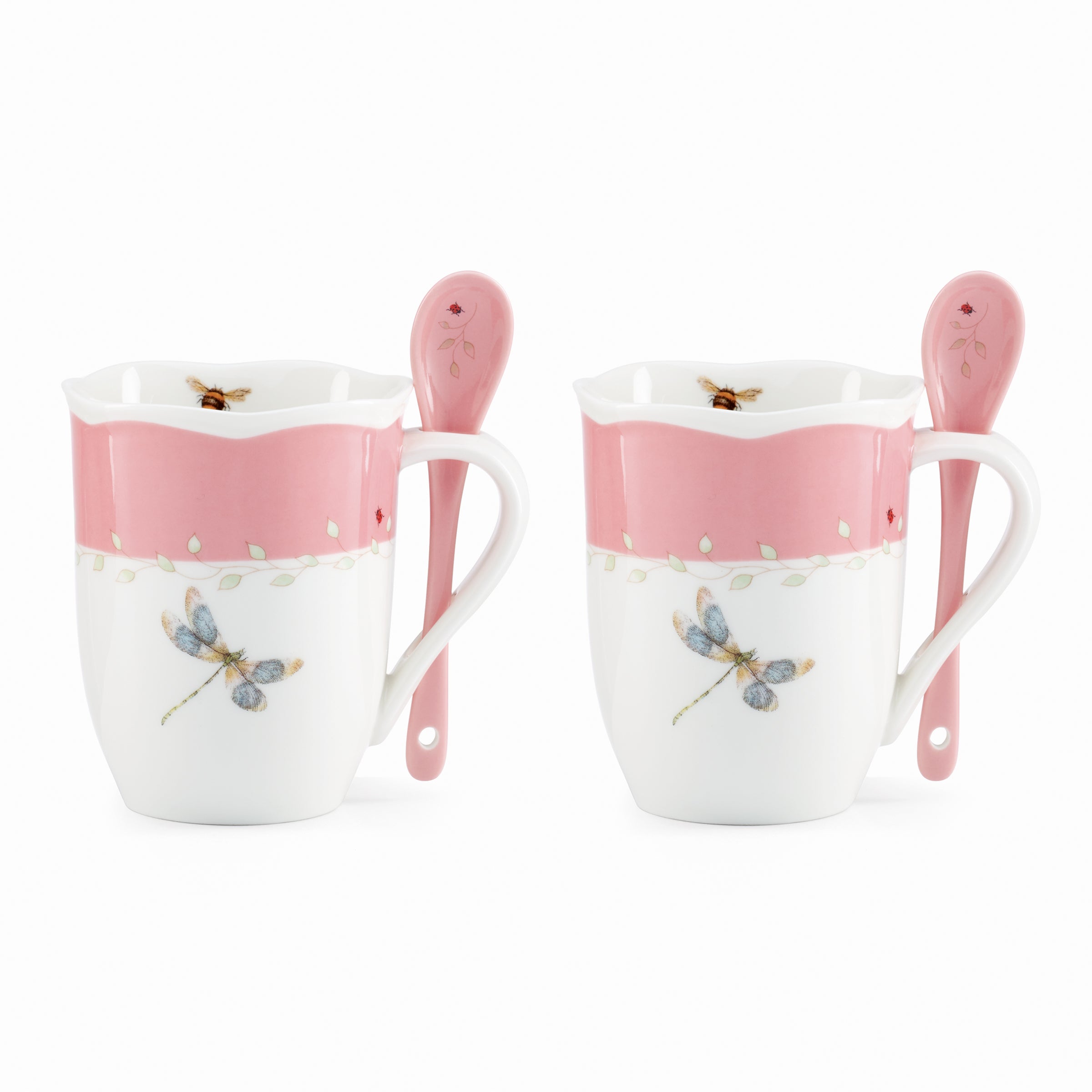 Lenox Westmore Butterfly Meadow Color Mugs with Spoons, Set of 8 - Image 9