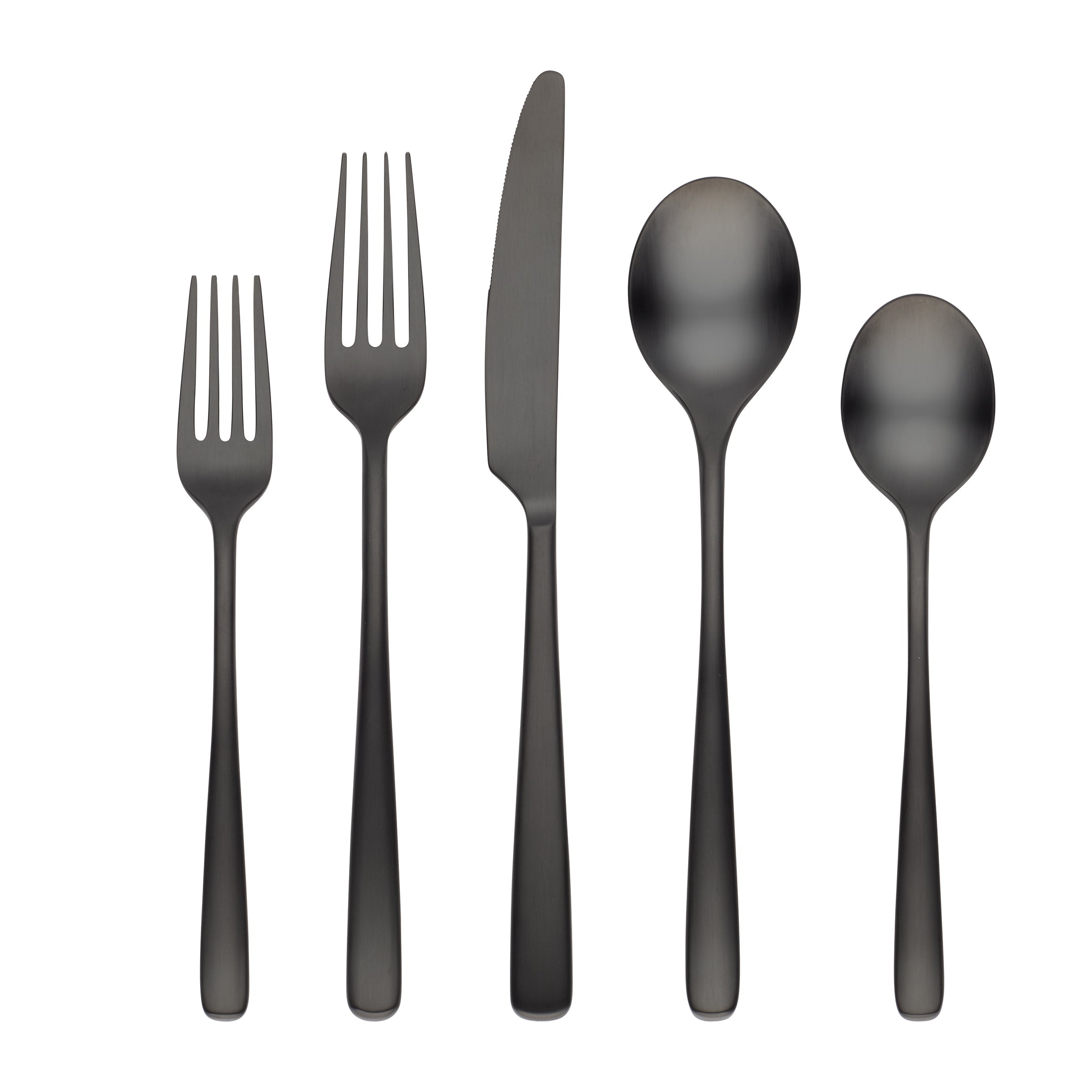 Lenox Westmore Rise Black Satin 20-Piece Flatware Set