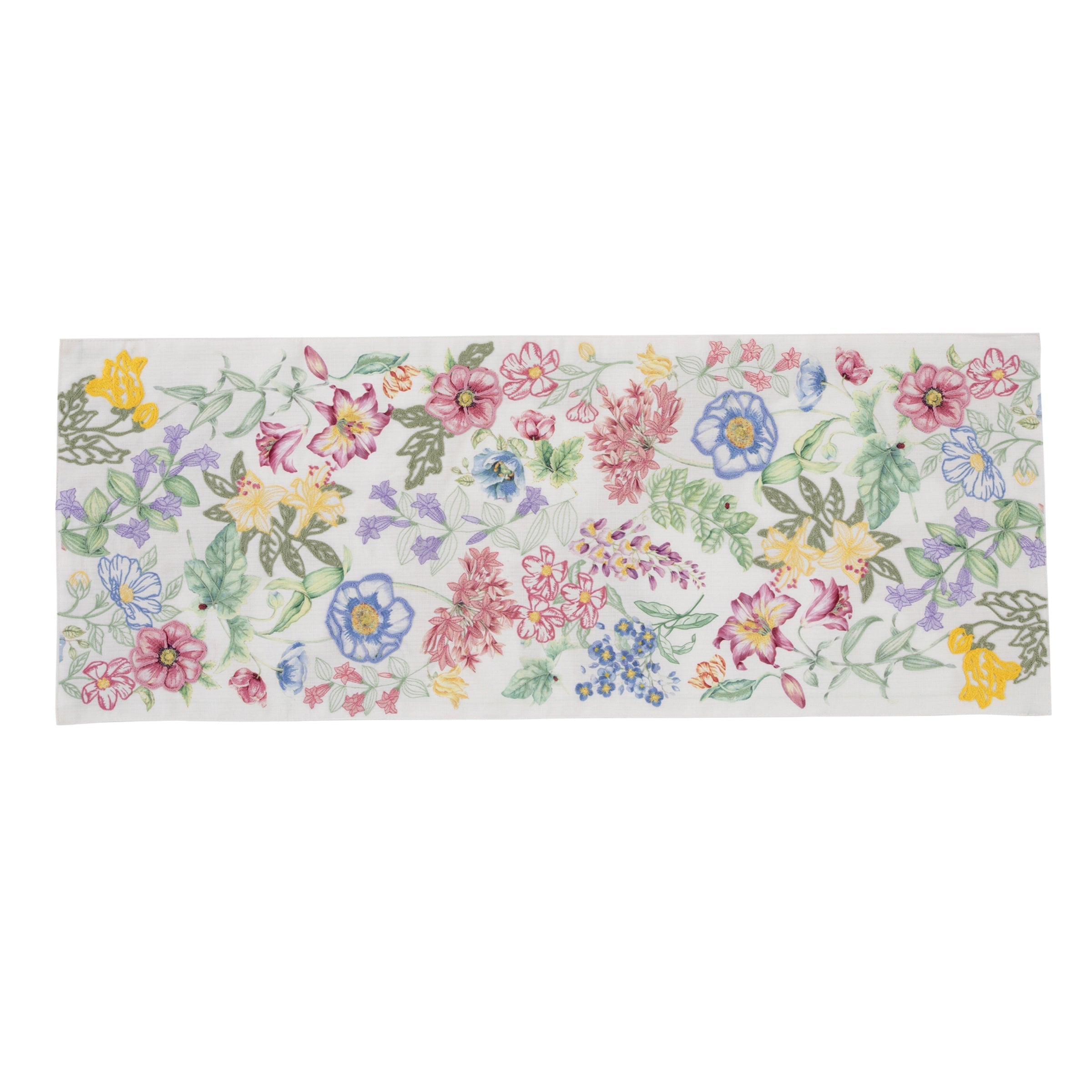 Lenox Westmore Butterfly Meadow Garden Embroidered Centerpiece Table Runner
