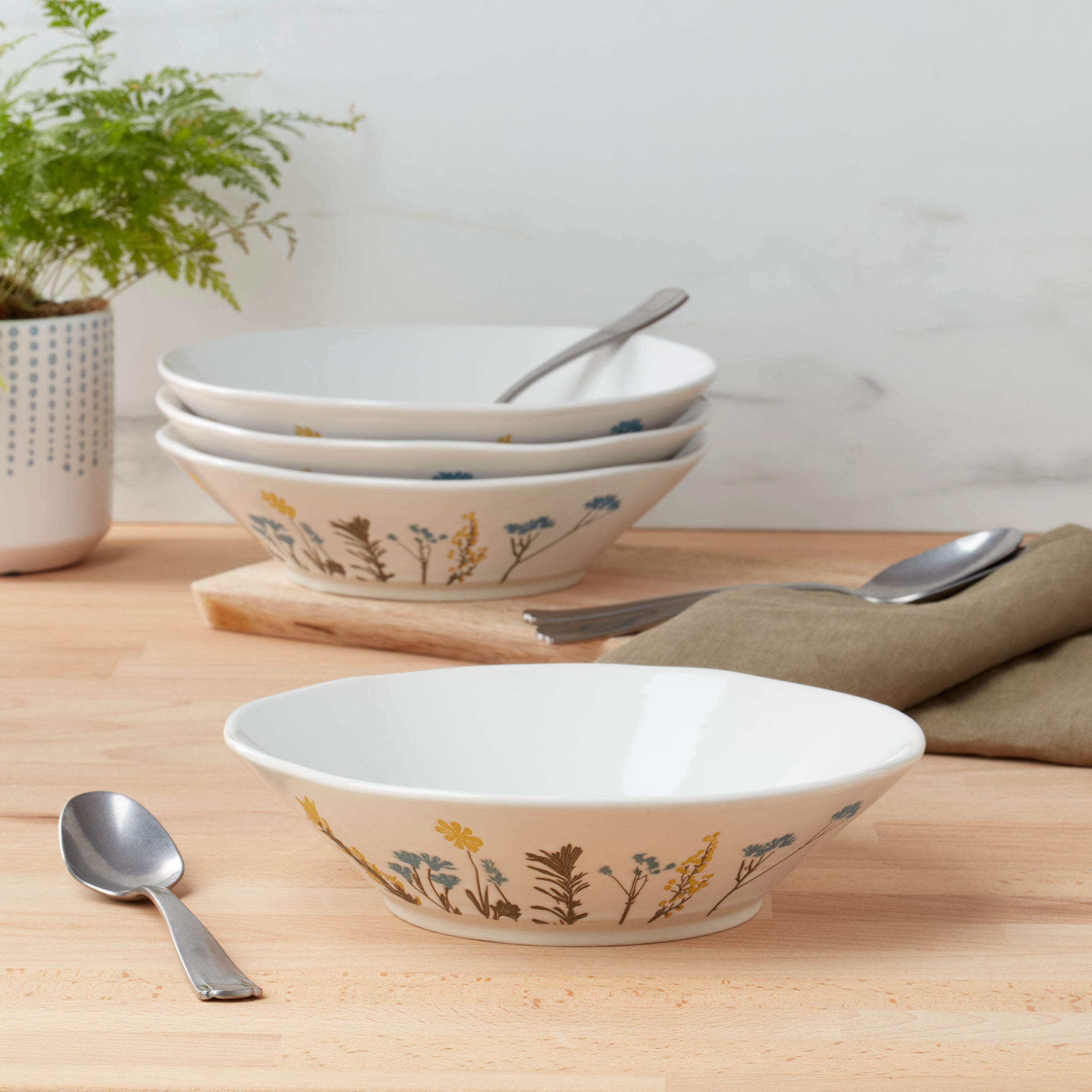 Lenox Westmore Wildflowers Pasta Bowls, Set of 4 - Image 3