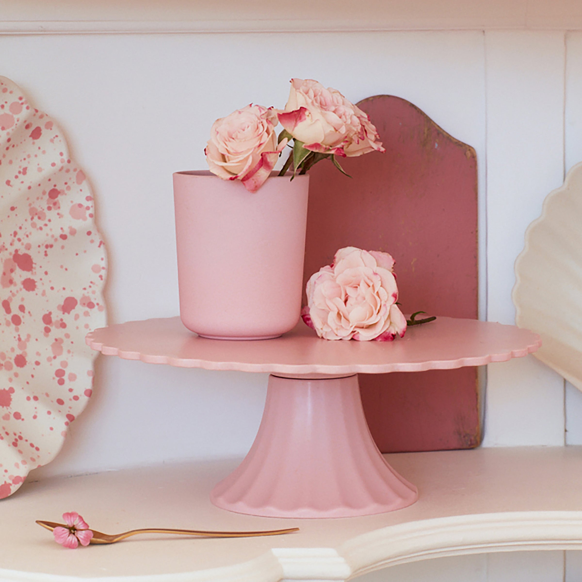 Lenox Westmore Bamboo Pink Medium Cake Stand - Image 3