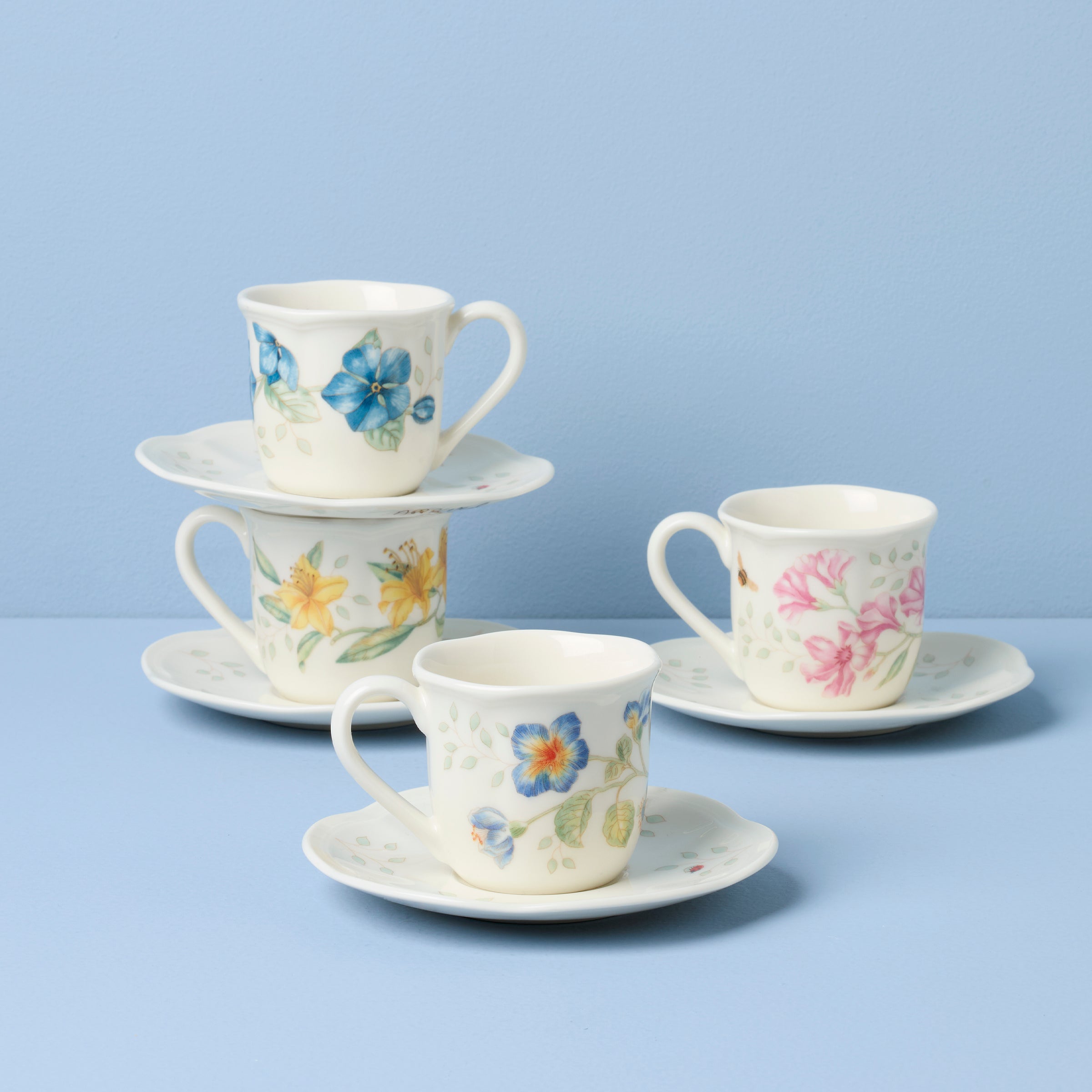 Lenox Westmore Butterfly Meadow Espresso Cup & Saucers, Set of 4 - Image 2